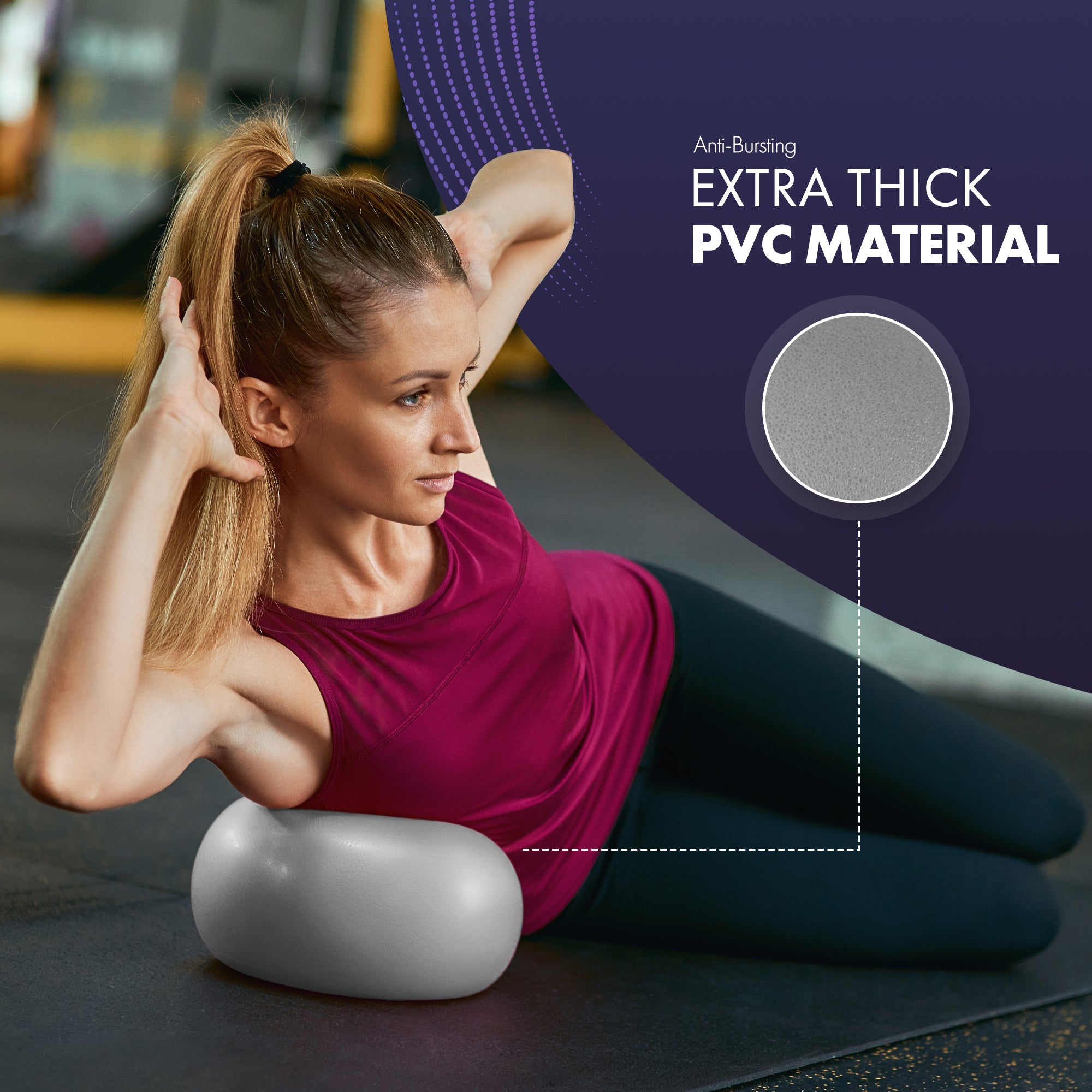 KAYMAN Pilates Ball 25cm - Anti-Burst Yoga Ball for Core Strength, Fitness, Balance, and Physical Therapy - Lightweight & Portable Exercise Ball for Home, Gym, or Travel