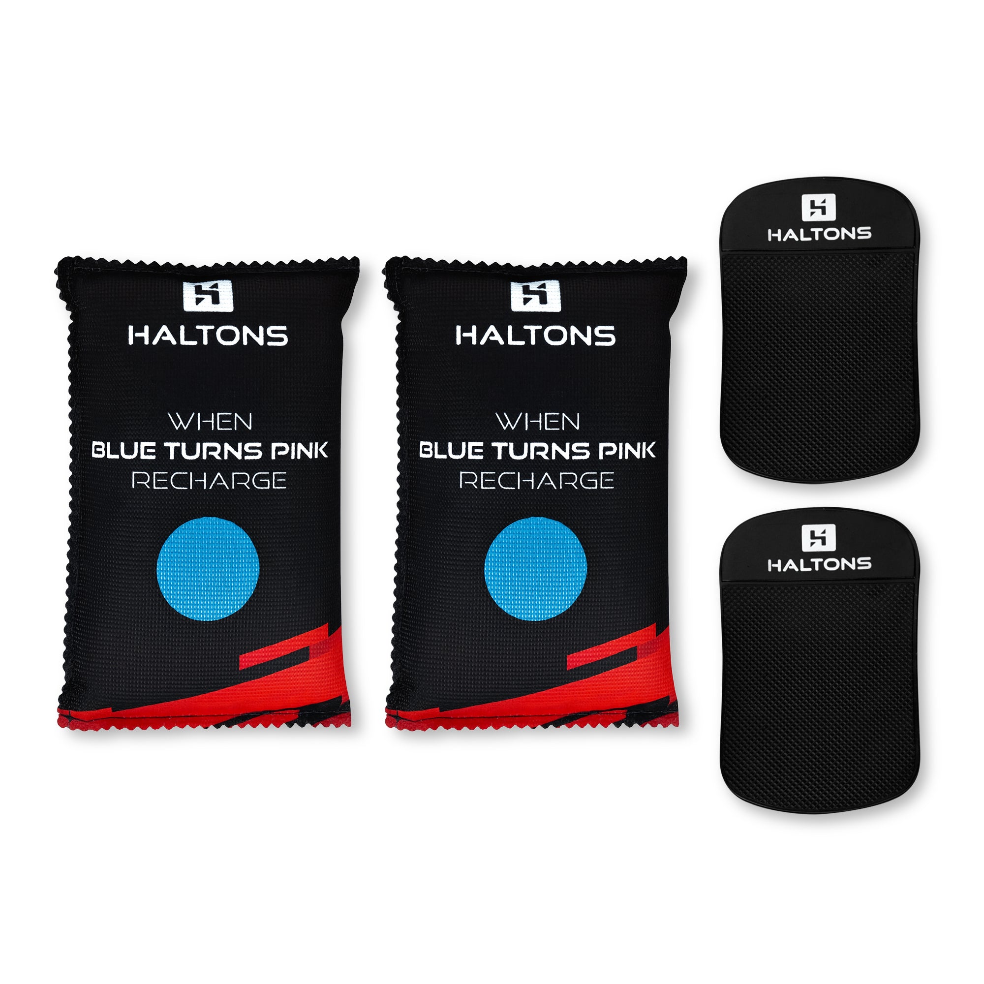 Haltons Silica Gel Dehumidifier 1kg & 350g - Reusable Moisture Absorber with Built-in Indicator & Anti-Slip Pad - Prevents Dampness & Condensation - Ideal for Cars, Closets, Storage - 28x16x4cm