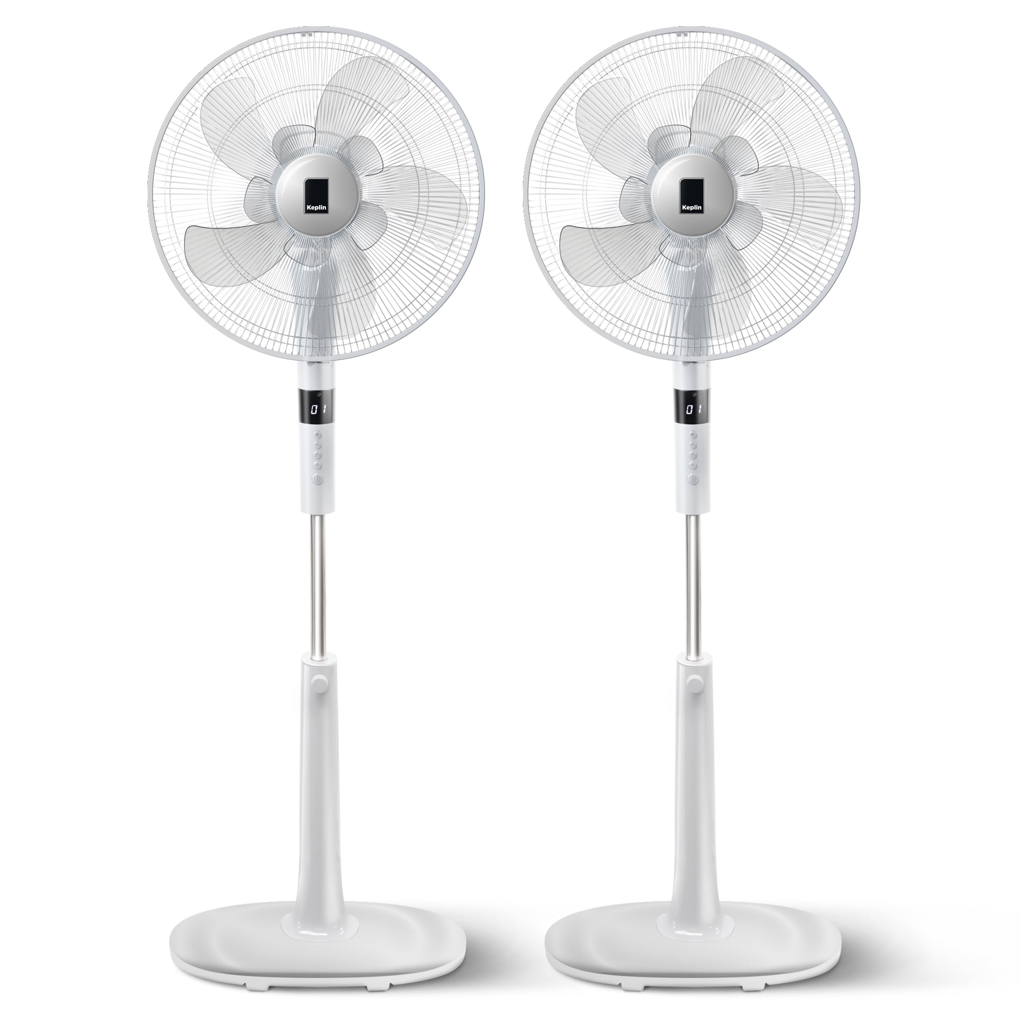 KEPLIN 16 Inch Pedestal Fan 26-Speed with UK & EU Plug, 10 Blades Standing Fan, Remote Control & LED Display Adjustable Height, Turbo Wind Speed,3 Modes, 24-Hour Timer & 90° Oscillation for Home,Office & Bedroom
