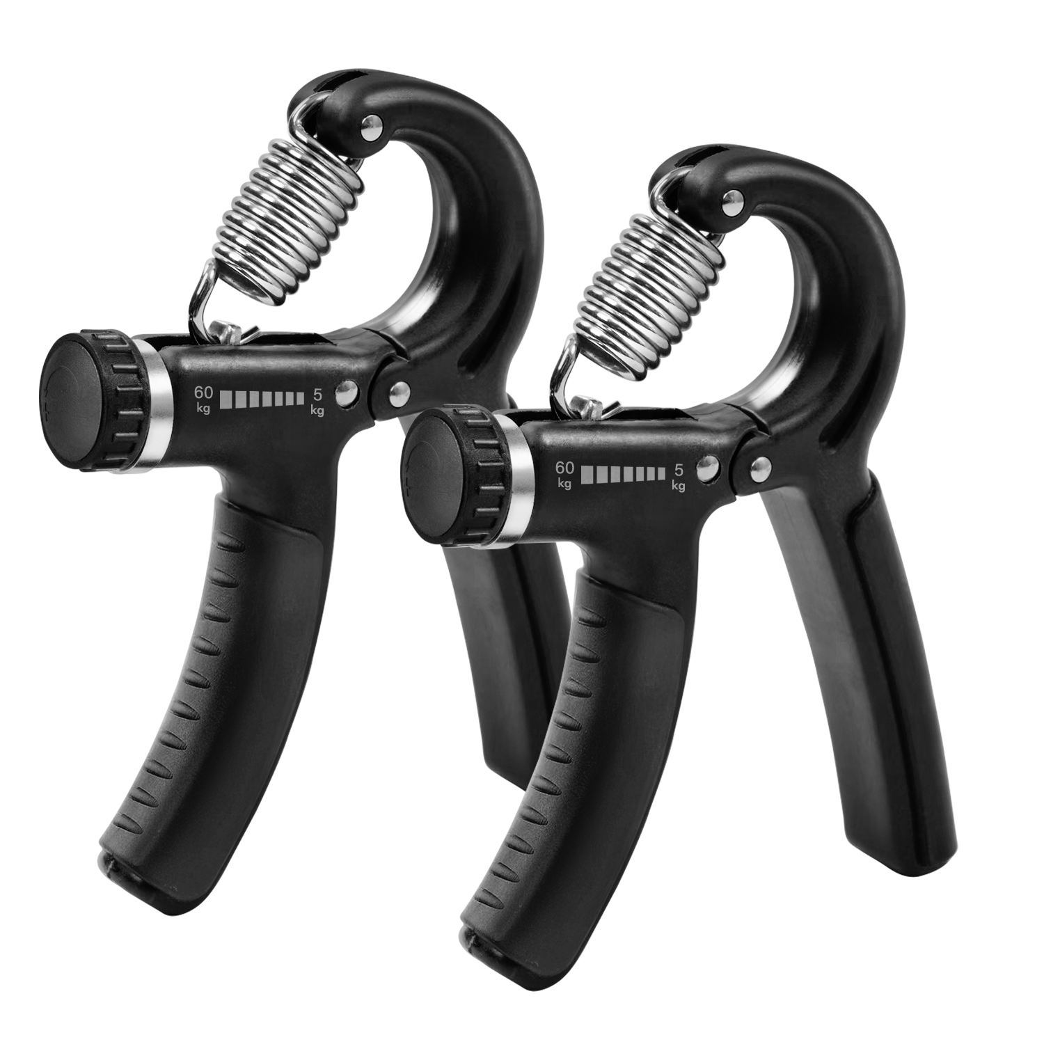 Kayman Grip Strengtheners - Adjustable Resistance Hand Exerciser - Strength Training for Forearm, Wrist & Hand - Durable PP+TPR - Fits All Hand Sizes ( Black )