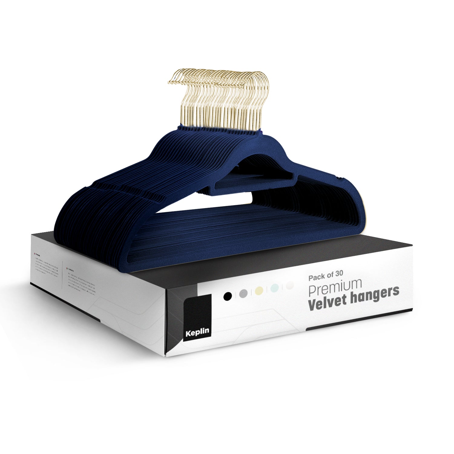 KEPLIN Velvet Hangers 30 Pack (41.5cm) - Non-Slip Clothes Coat hangers with Tie Bar and 360 Degree Hook for Home Storage Durable, Sturdy & Space Saving Wardrobe (30 Pack)