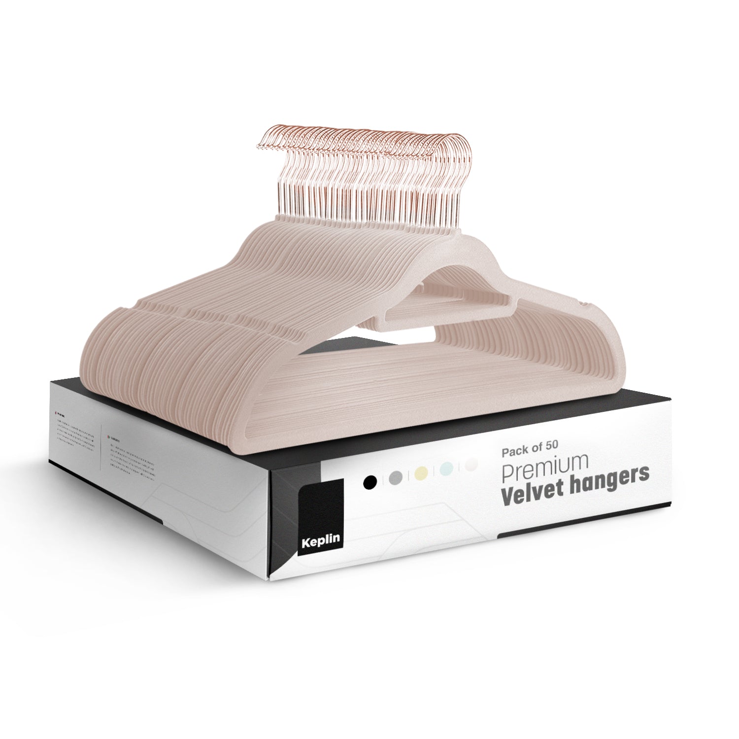 KEPLIN Velvet Hangers 50 Pack - Non-Slip Clothes Hangers with Tie Bar & 360° Hook - Durable & Sturdy, Space-Saving Wardrobe Organisers for Suits, Jackets & Clothes- Home Storage Solution