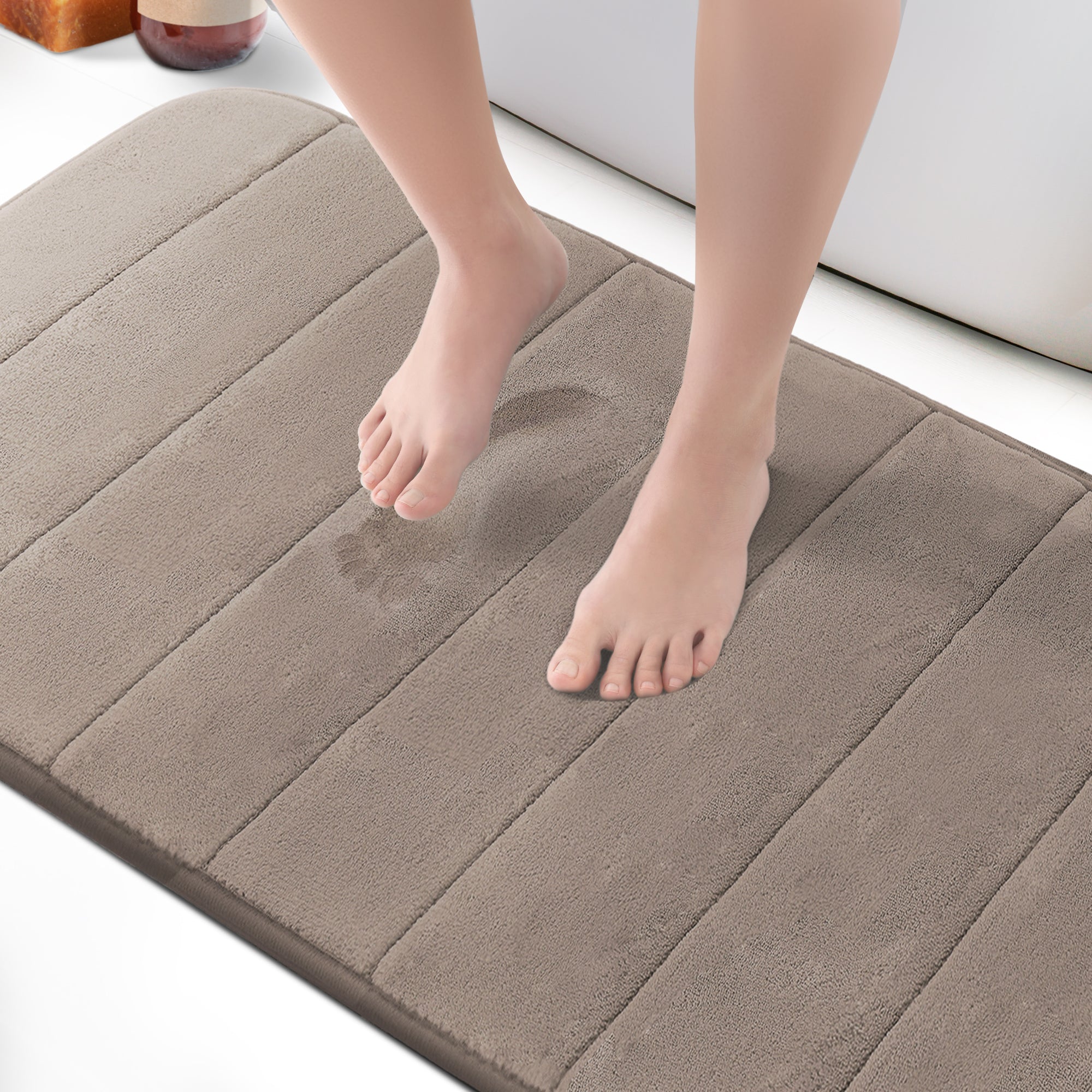 KEPLIN Ultra-Soft Memory Foam Bath Mat - Highly Absorbent, Non-Slip, Machine Washable Luxury for Bathroom Floors- 60x 90cm