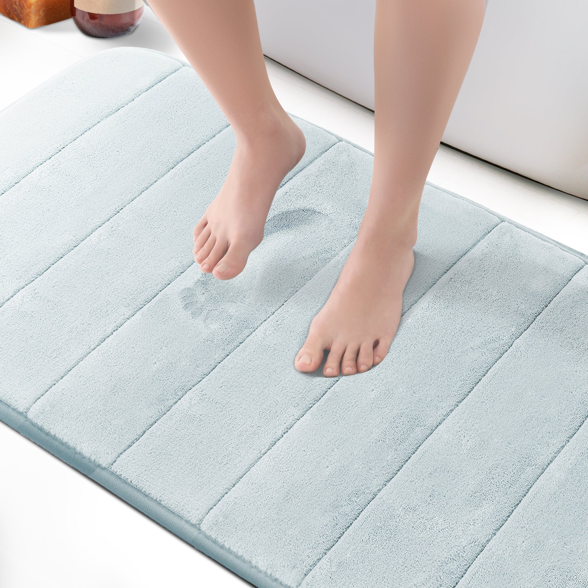 KEPLIN Ultra-Soft Memory Foam Bath Mat - Highly Absorbent, Non-Slip, Machine Washable Luxury for Bathroom Floors- 60x 90cm