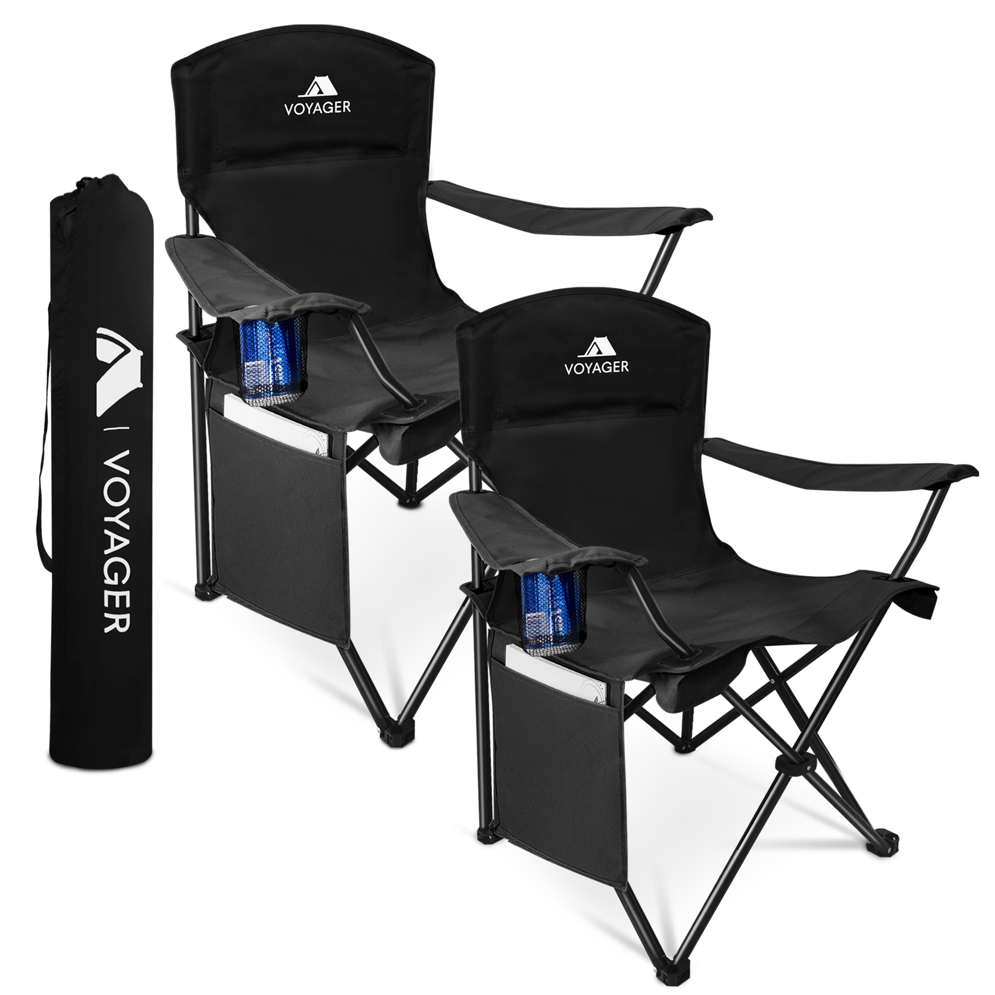 Voyager Folding Camping Chair 2-Pack - UK