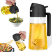 KEPLIN - 2 in 1 Oil Sprayer 470ml - Dual Function Spray & Pour Olive Oil Dispenser - BPA-Free PP & Glass - Refillable, Leak-Proof, Dishwasher Safe & Eco-Friendly - 18.4x8x9.9cm