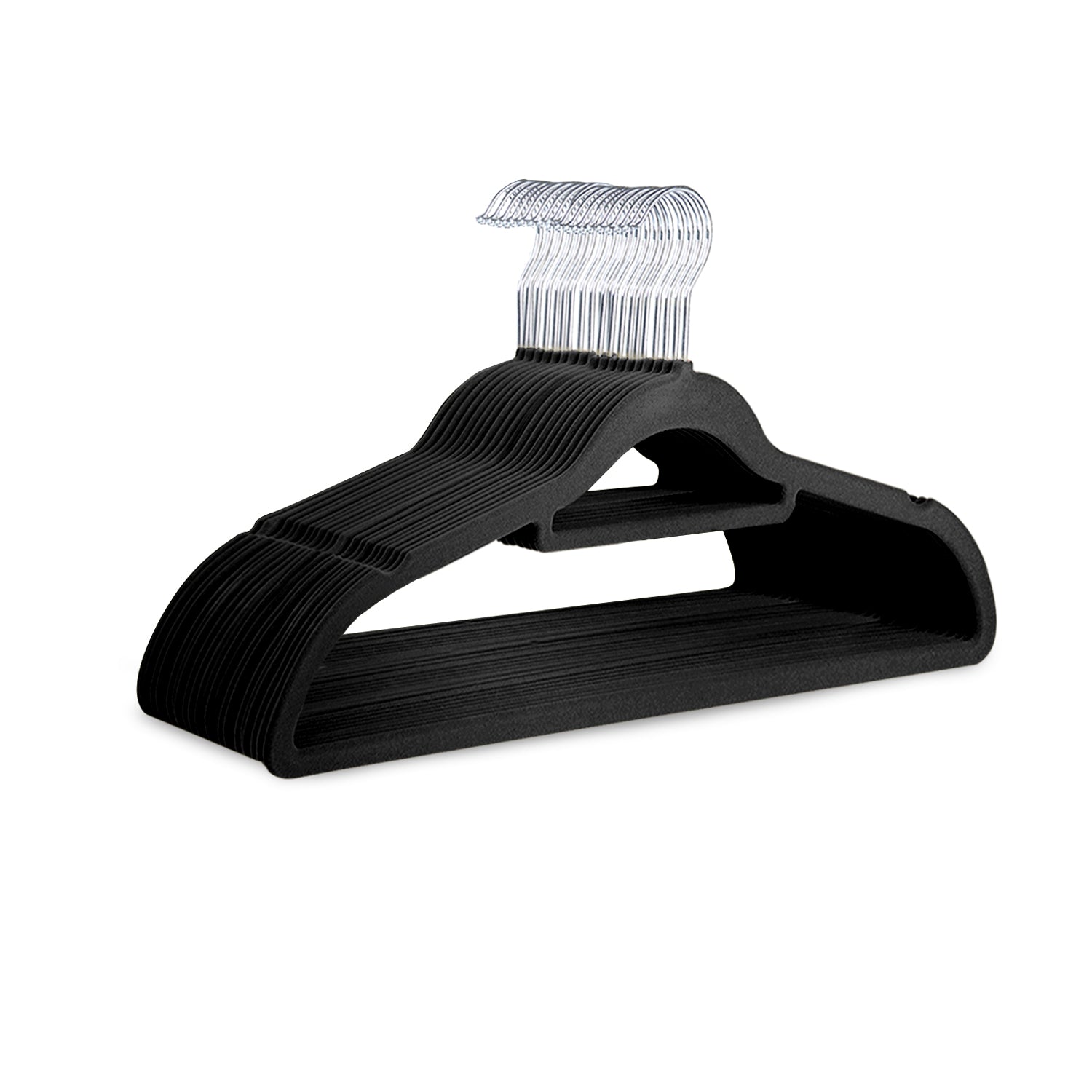 KEPLIN Velvet Hangers 20 Pack - Non-Slip Clothes Hangers with Tie Bar & 360° Hook - Durable & Sturdy, Space-Saving Wardrobe Organisers for Suits, Jackets & Clothes- Home Storage Solution