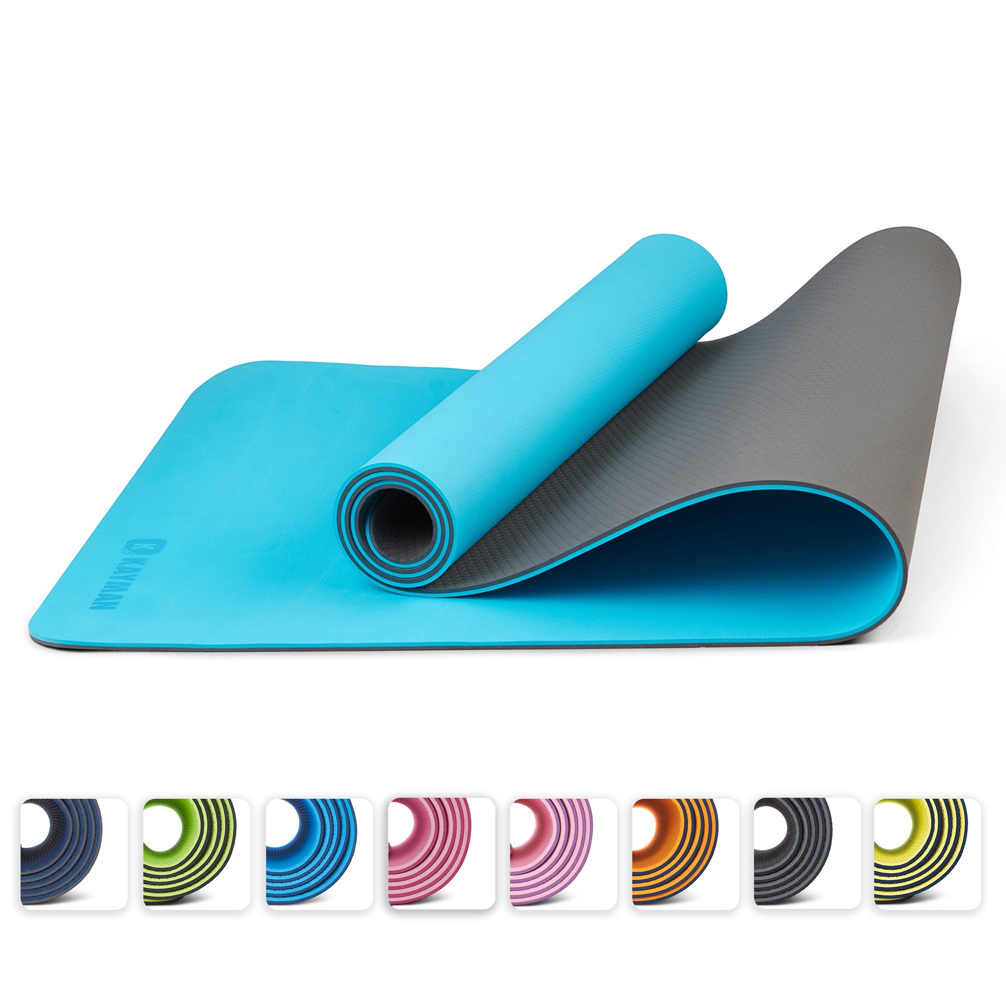 KAYMAN Yoga & Exercise Mat with Carry Strap, Large Non-Slip Comfortable Training & Workout Floor Mat for Home or Outdoor, Gym, Pilates, Gymnastics, HiiT, Stretching & Meditation