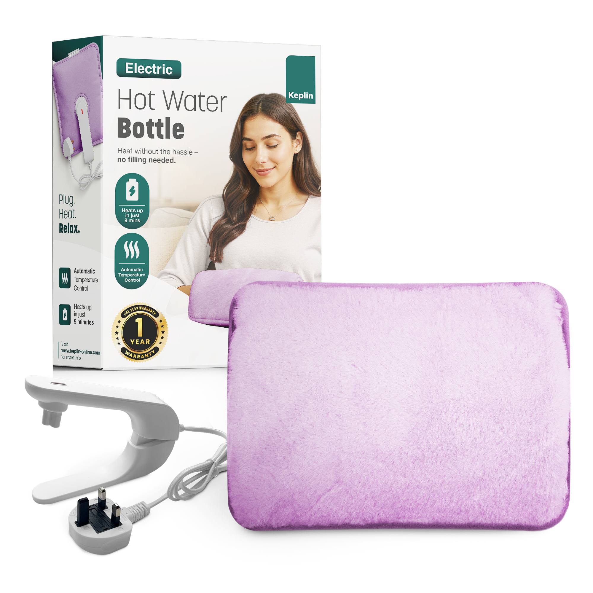 Rechargeable Electric Hot Water Bottle - Hand & Body Warmer, Fast Heating & Auto-Shut Off Function