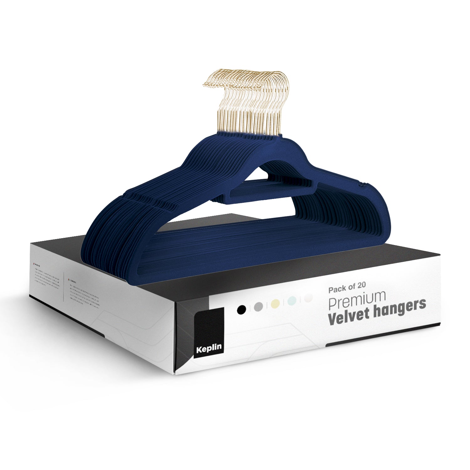 KEPLIN Velvet Hangers 20 Pack - Non-Slip Clothes Hangers with Tie Bar & 360° Hook - Durable & Sturdy, Space-Saving Wardrobe Organisers for Suits, Jackets & Clothes- Home Storage Solution