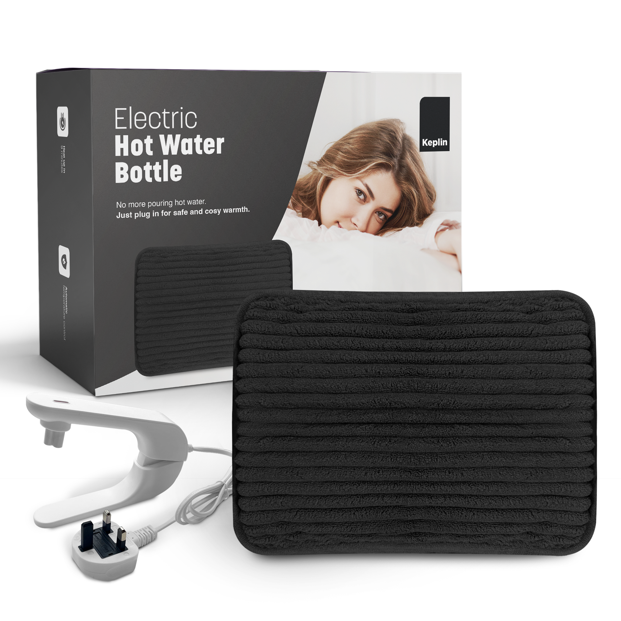 Rechargeable Electric Hot Water Bottle - Hand & Body Warmer, Fast Heating & Auto-Shut Off Function