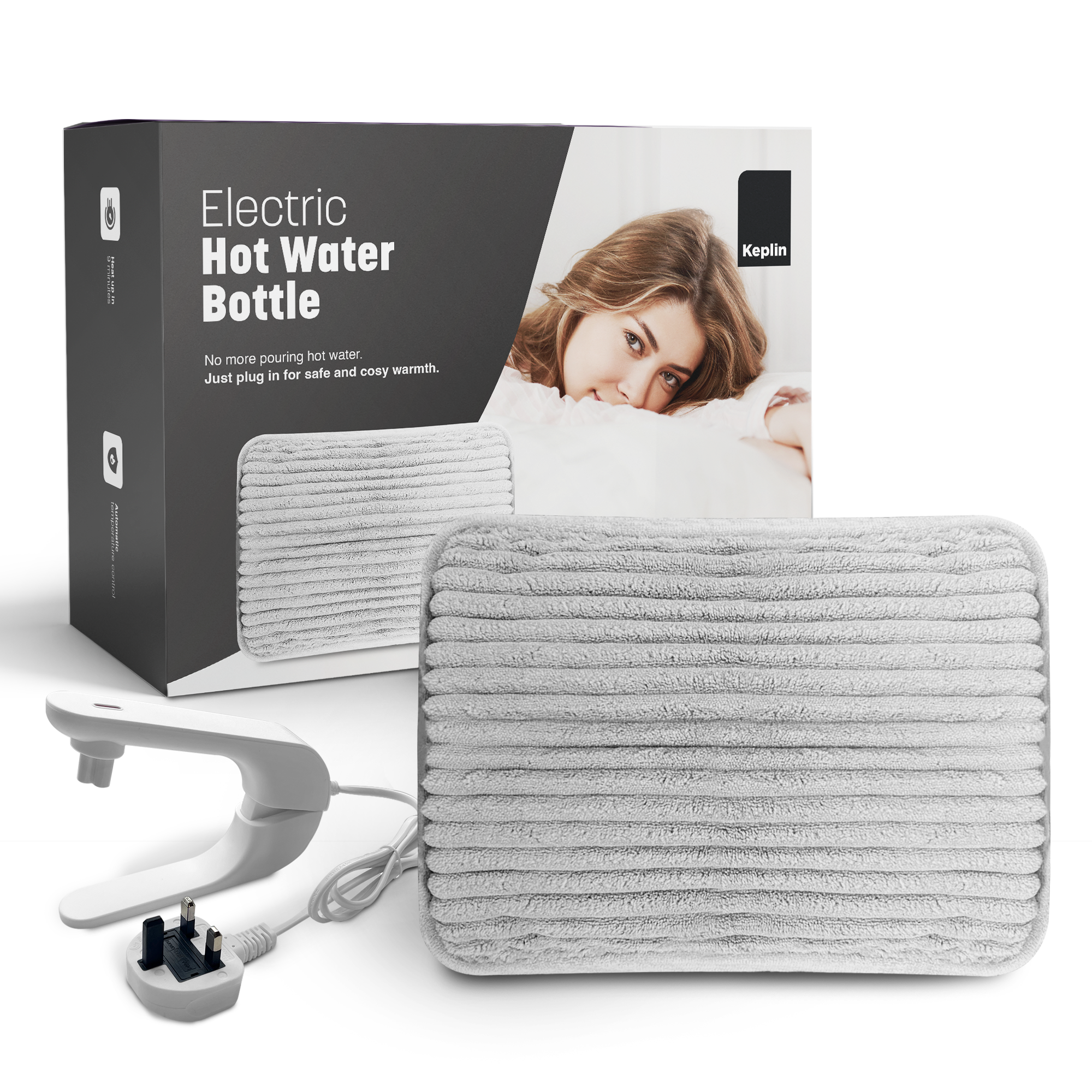 Rechargeable Electric Hot Water Bottle - Hand & Body Warmer, Fast Heating & Auto-Shut Off Function