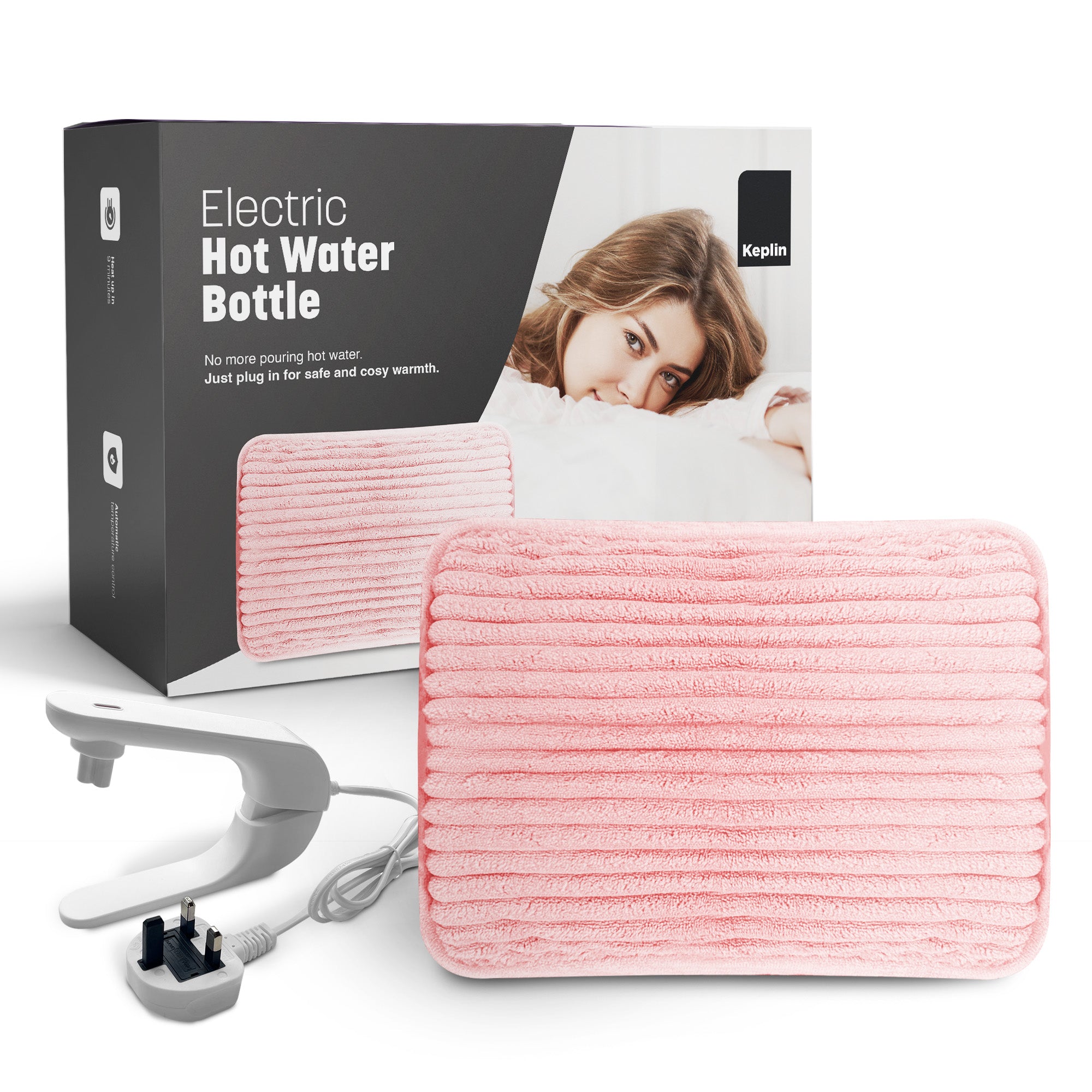 Rechargeable Electric Hot Water Bottle - Hand & Body Warmer, Fast Heating & Auto-Shut Off Function