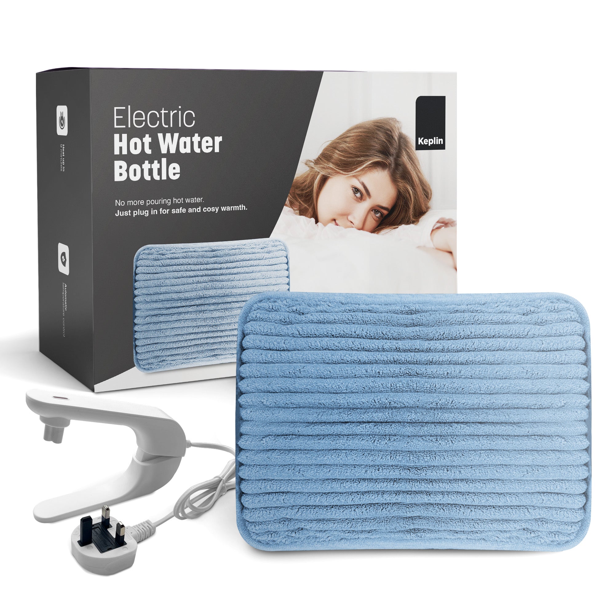Rechargeable Electric Hot Water Bottle - Hand & Body Warmer, Fast Heating & Auto-Shut Off Function