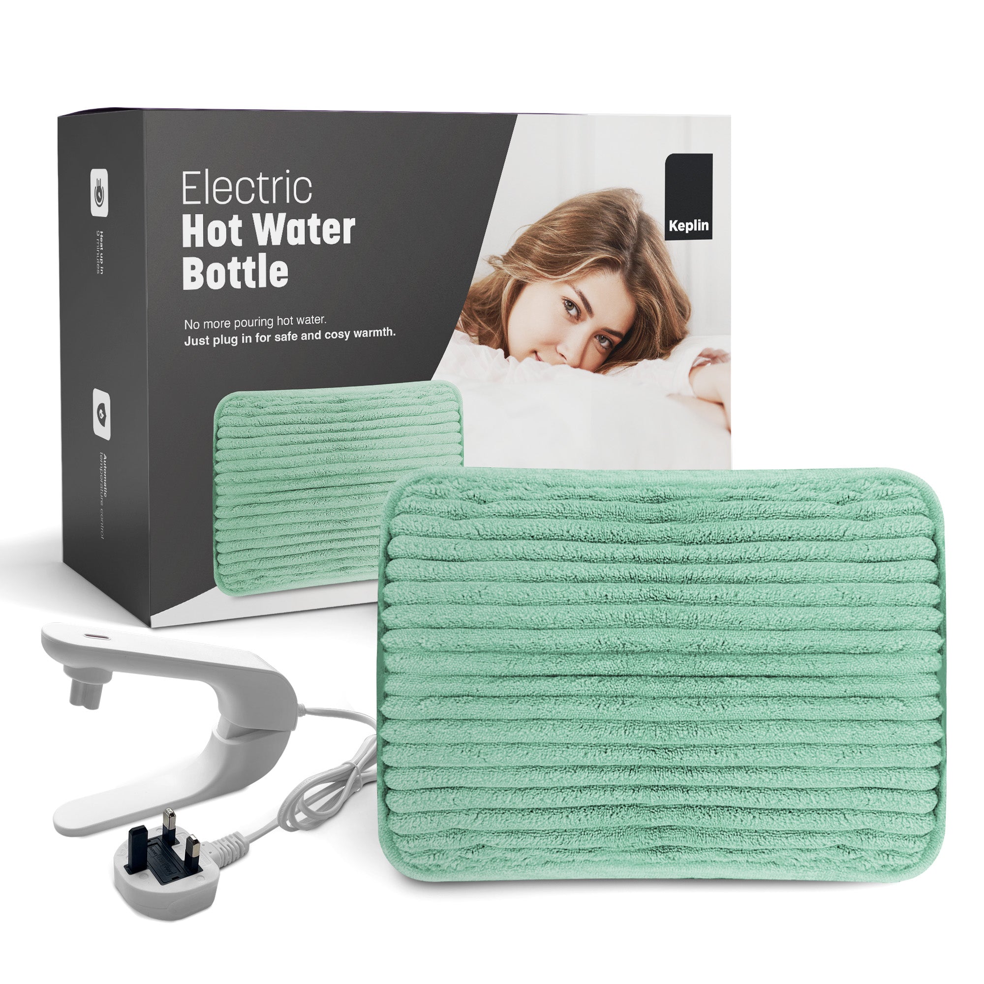Rechargeable Electric Hot Water Bottle - Hand & Body Warmer, Fast Heating & Auto-Shut Off Function
