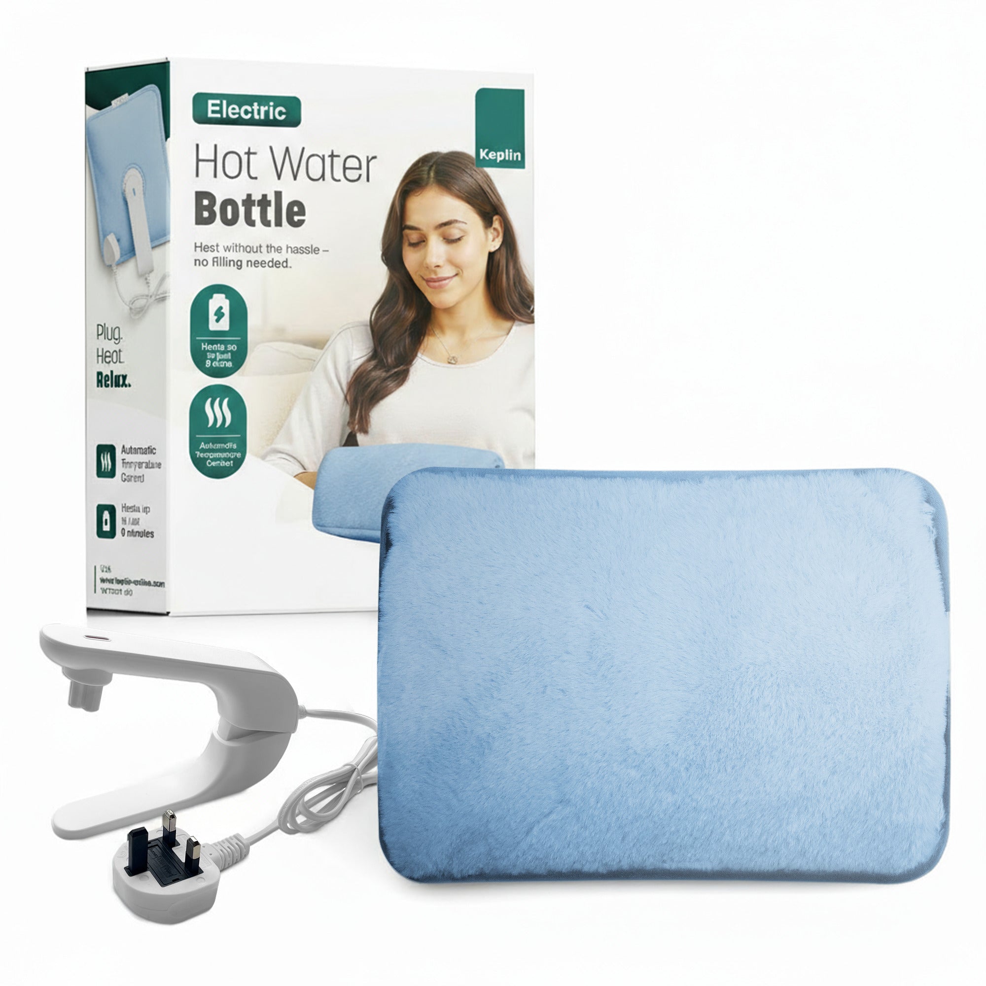 Rechargeable Electric Hot Water Bottle - Hand & Body Warmer, Fast Heating & Auto-Shut Off Function
