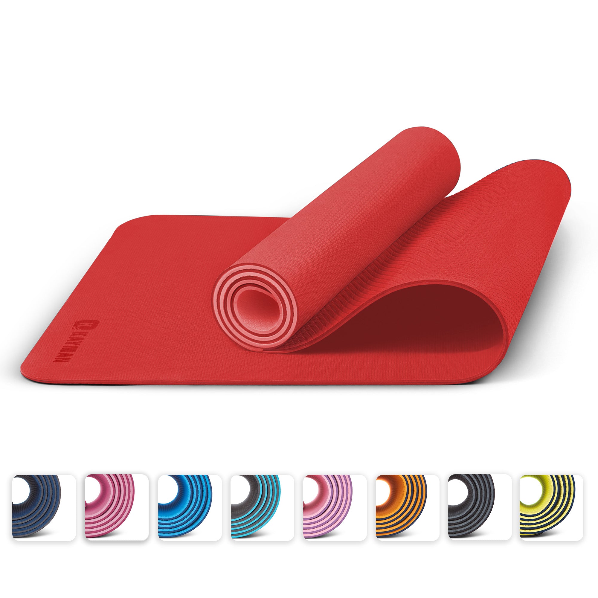 KAYMAN Yoga & Exercise Mat with Carry Strap, Large Non-Slip Comfortable Training & Workout Floor Mat for Home or Outdoor, Gym, Pilates, Gymnastics, HiiT, Stretching & Meditation