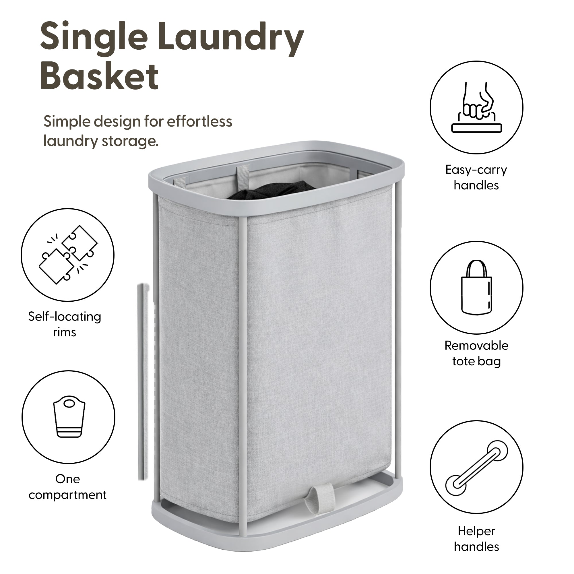 Keplin Collapsible Laundry Basket with Lid & Removable Liner