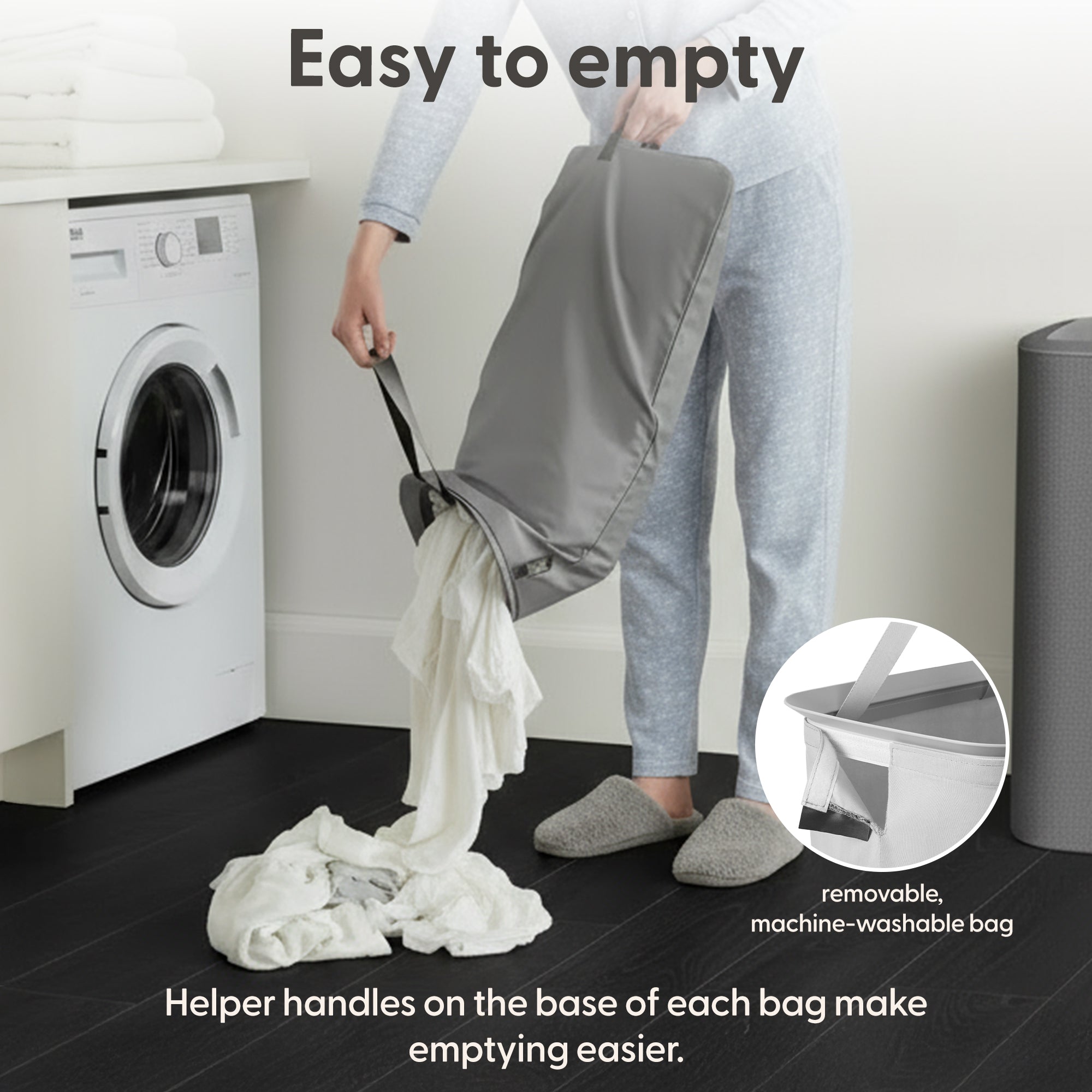 Keplin Collapsible Laundry Basket with Lid & Removable Liner