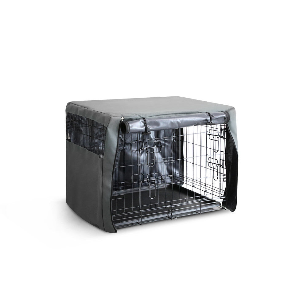 FurDreams Premium 36-Inch Dog Crate Cover – Polyester with PVC Coating, Rolling Doors & Breathable Mesh Windows – Easy Installation, Machine Washable – Ideal for Puppy Training