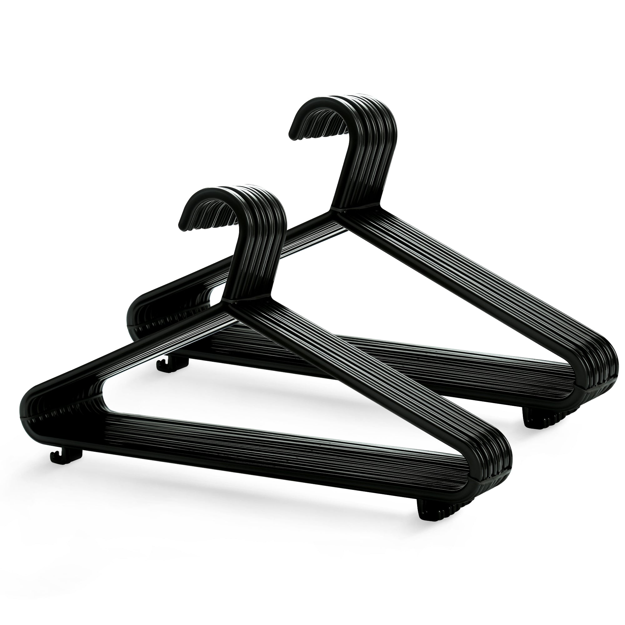 25pcs Plastic Clothes Hangers - For Heavy-Duty Adult Coat Hangers with Trouser Bar and Accessory Hooks