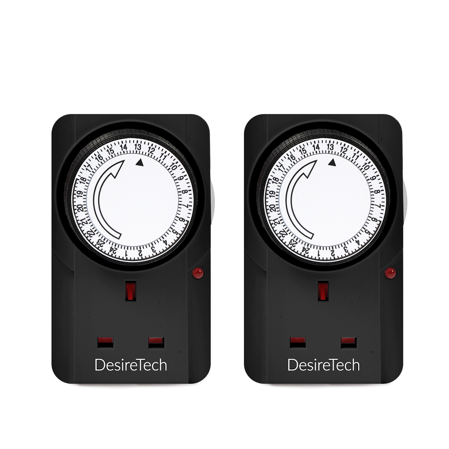 Desiretech Plug-In Timer Switches – 24-Hour Segment Timer, 3120W Capacity, Home Security & Energy-Saving Automation, Automatic On/Off