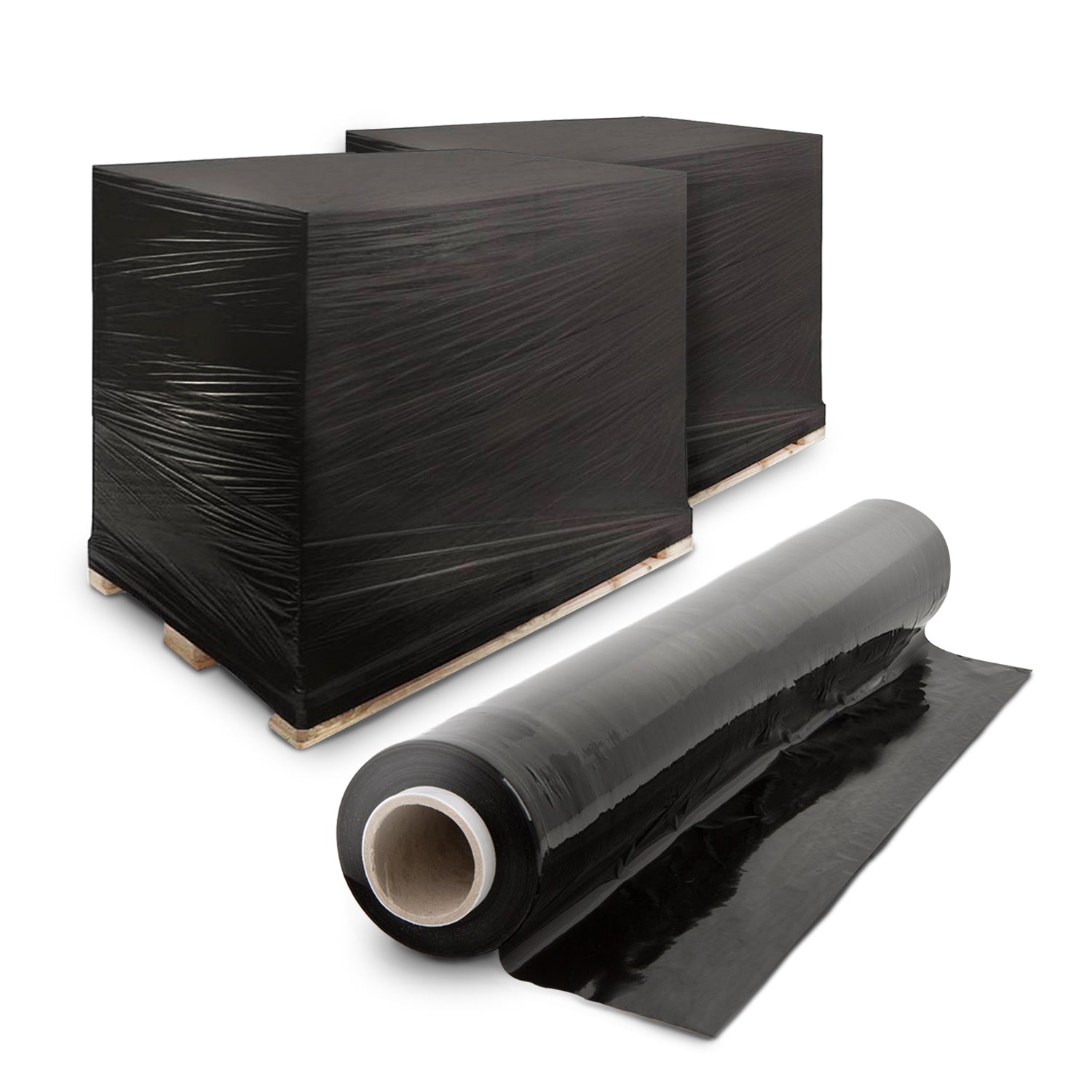 Merrimen Heavy Duty Pallet Stretch Shrink Wrap Roll | Strong & Secure Packaging Plastic Cling Film | Ideal for Packing, Moving Heavy Objects and Shifting Fragile Items (Black, 400mm x 150m)