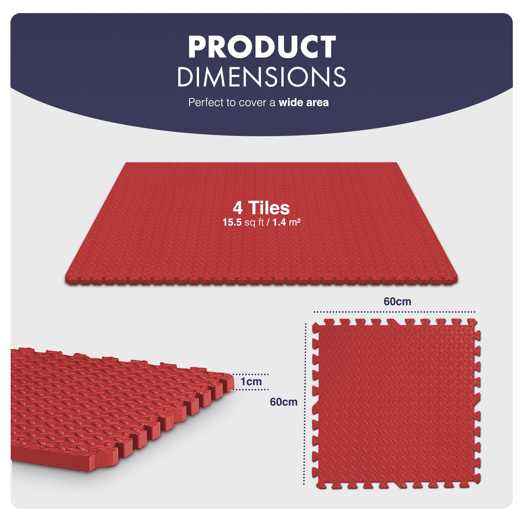 Top-Selling KAYMAN Interlocking Gym Floor Mats – Nonslip EVA Foam Exercise Tiles for Home Workouts, Studio, Weights, Yoga (60x60cm)