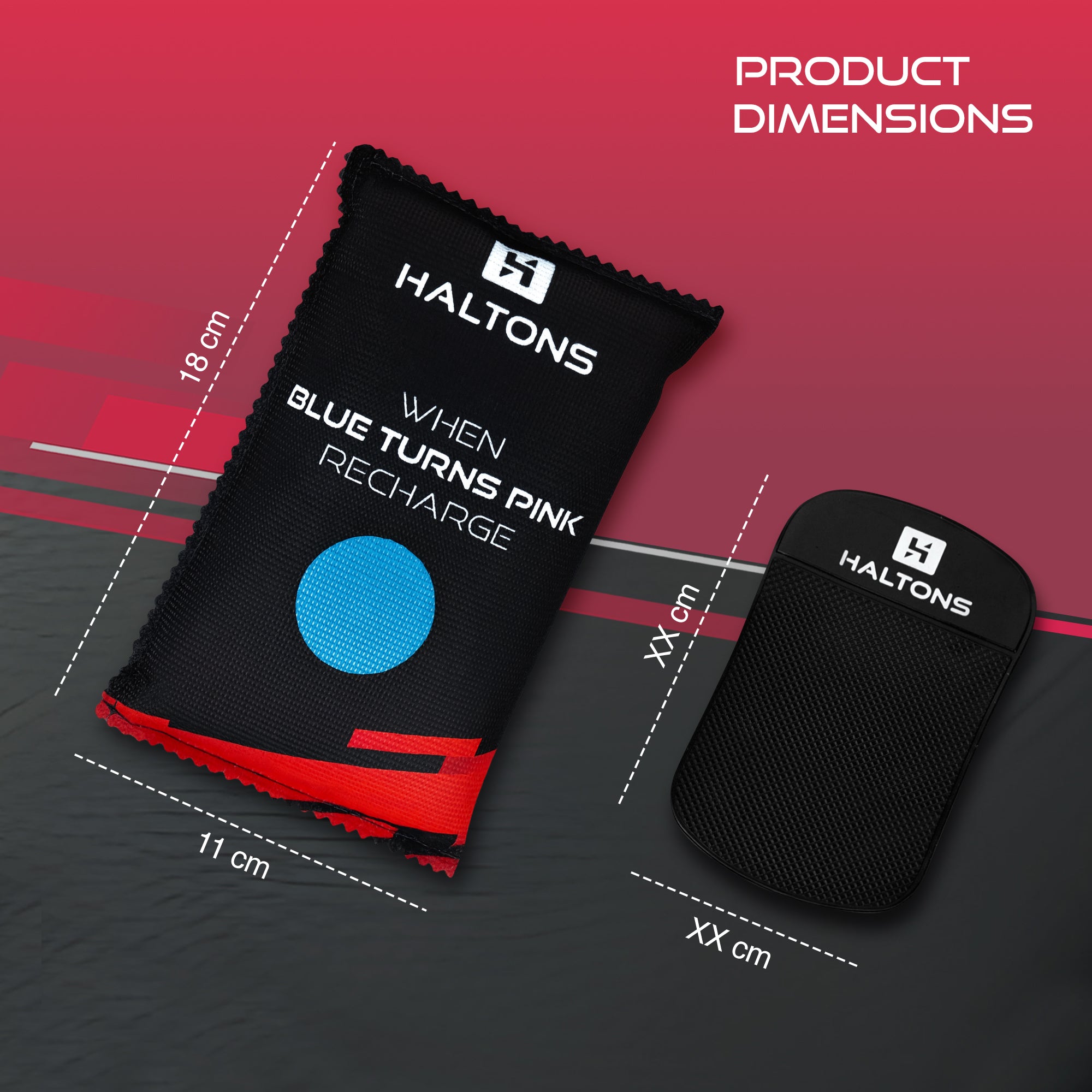 Haltons Silica Gel Dehumidifier 1kg & 350g - Reusable Moisture Absorber with Built-in Indicator & Anti-Slip Pad - Prevents Dampness & Condensation - Ideal for Cars, Closets, Storage - 28x16x4cm
