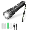 Haltons 10,000 Lumens Rechargeable Torch, Waterproof & Tactical Torches Led Super Bright, USB-C Charging, High Power Torch Light, Durable Flashlight with SOS Mode, Ideal for Camping, Hiking & More