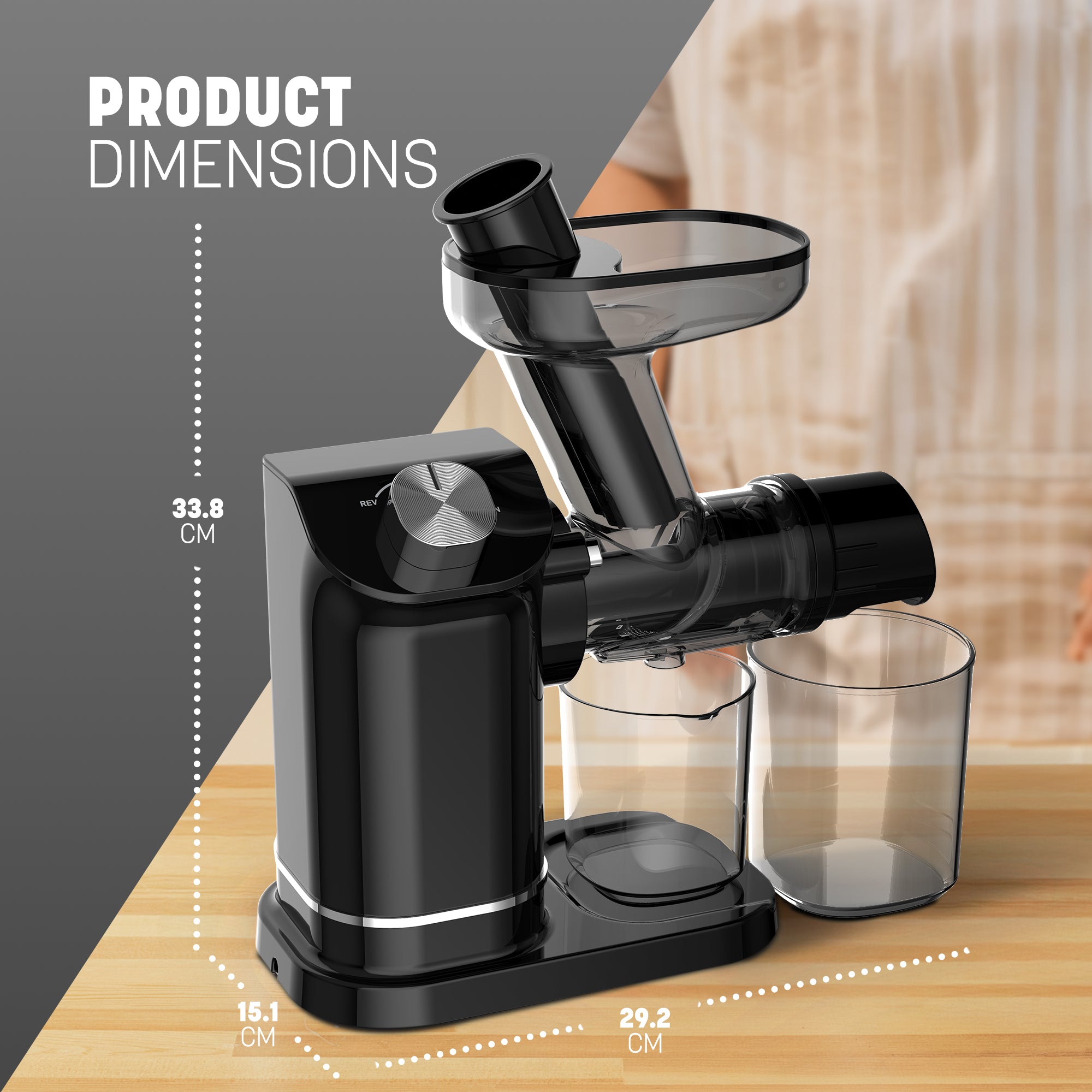 Keplin Slow Masticating Juicer – Cold Press Juicer Machine with 7-Stage Auger for High Juice Yield, Nutrient Retention, Quiet Motor, Easy to Clean & Compact Design – 2.12kg