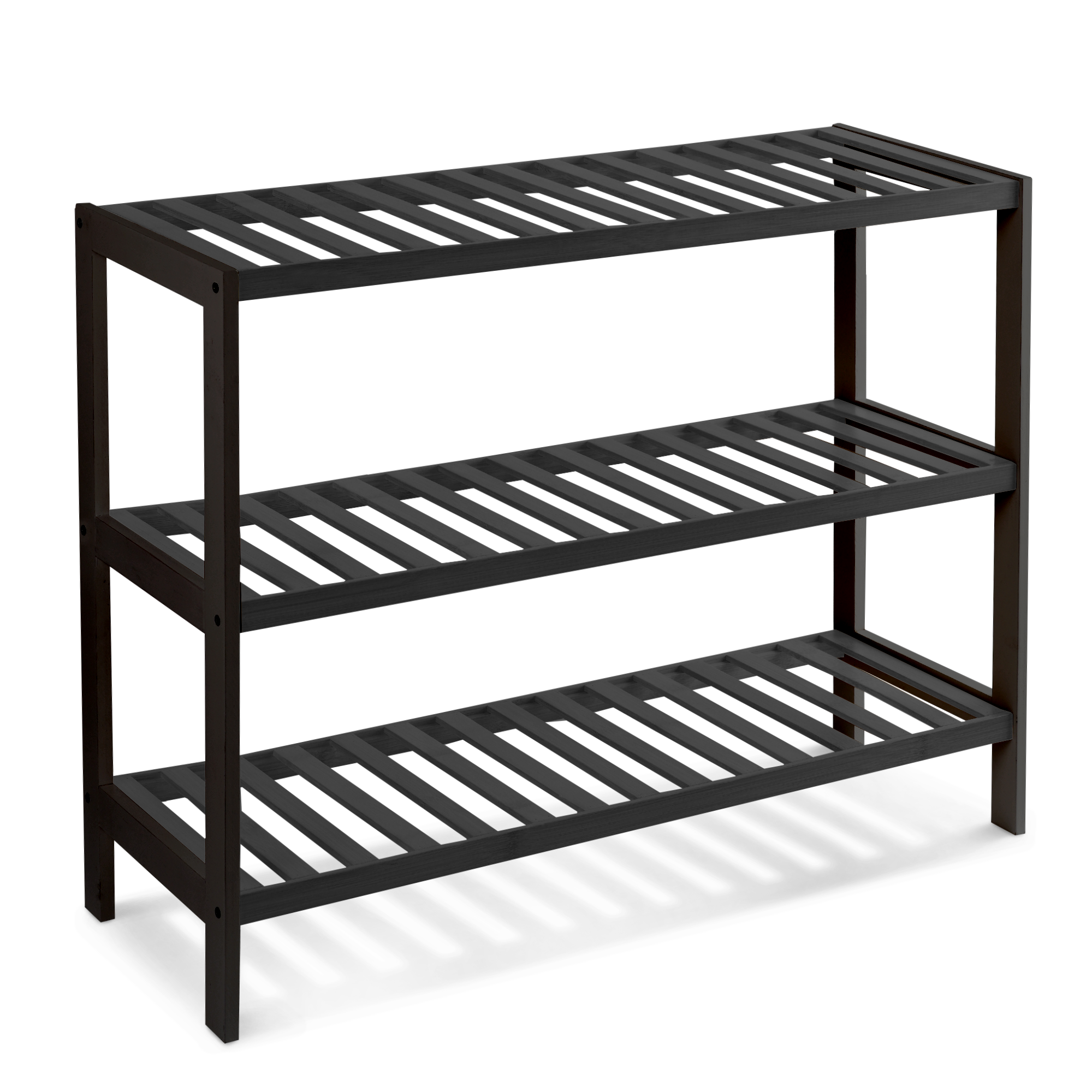 Bamboo Shoe Rack - 3-Tier Wooden Shoe Organiser - UK