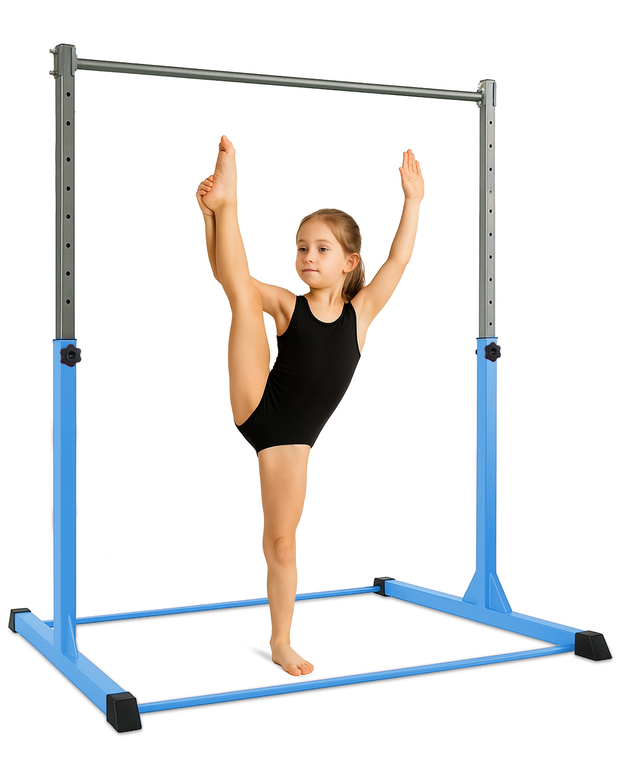KAYMAN Foldable Gymnastics Horizontal Bar – Adjustable Height & Feet, Hand Protection Wrap, Durable Iron for Flexibility Training – Compact & Stylish Home Gym Equipment