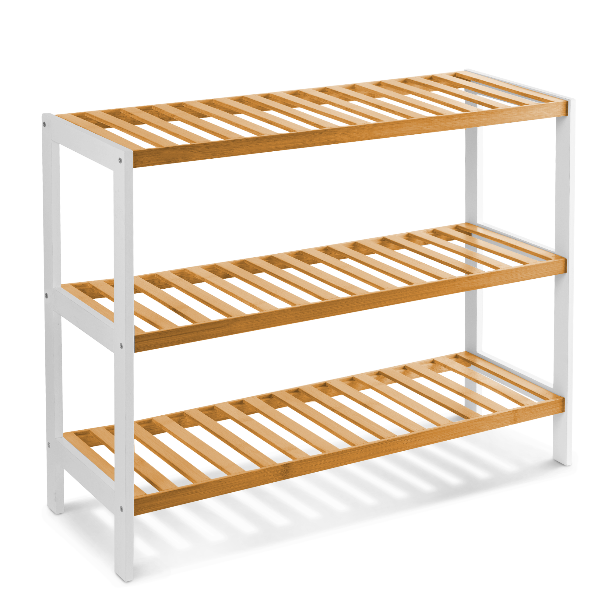 Bamboo Shoe Rack - 3-Tier Wooden Shoe Organiser - UK