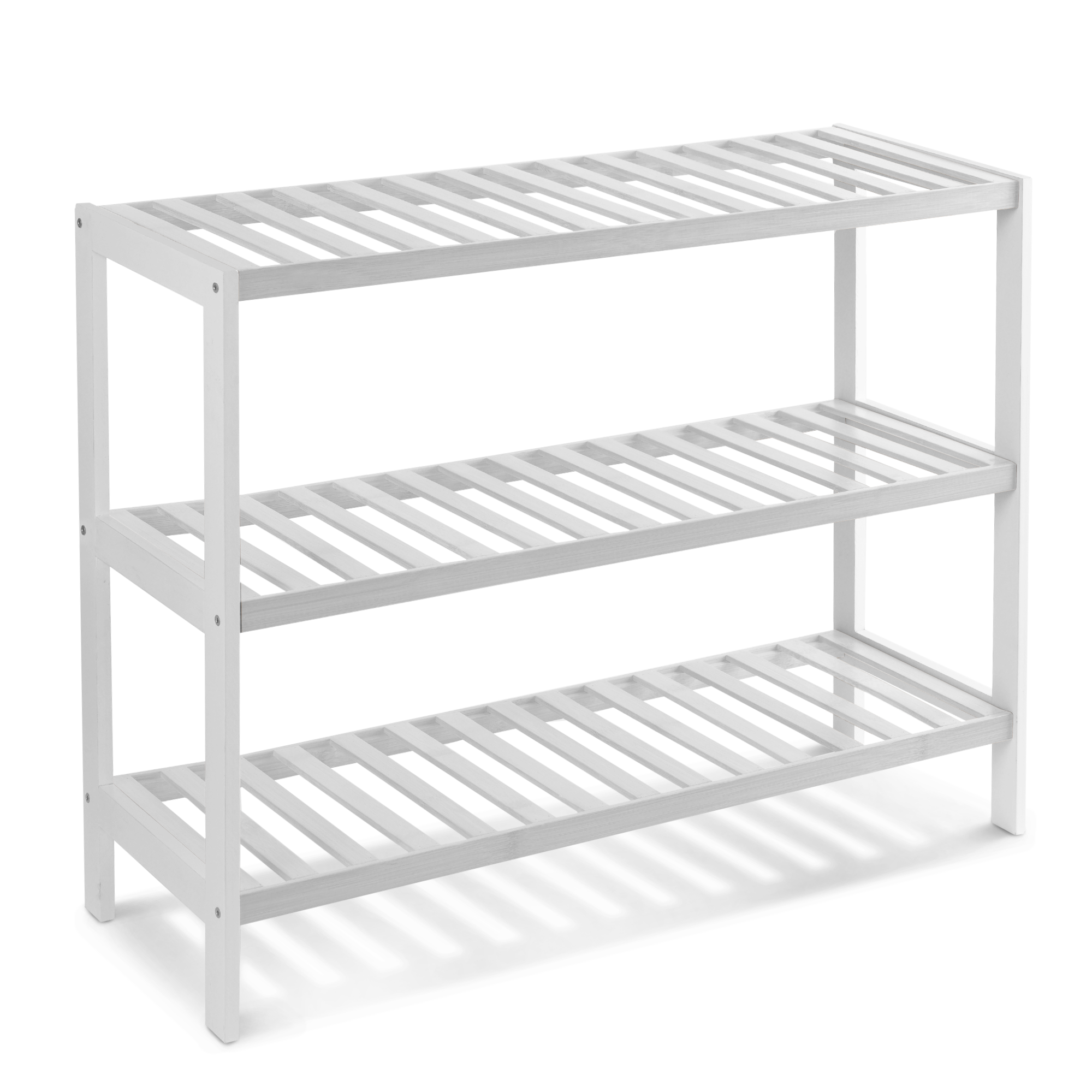 Bamboo Shoe Rack - 3-Tier Wooden Shoe Organiser - UK