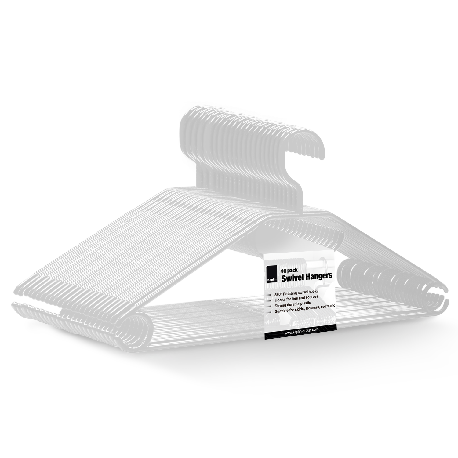 Heavy Duty Swivel Hook Hangers - Space Saving & Non Slip Coat Hangers with Rotating Hook & Tie