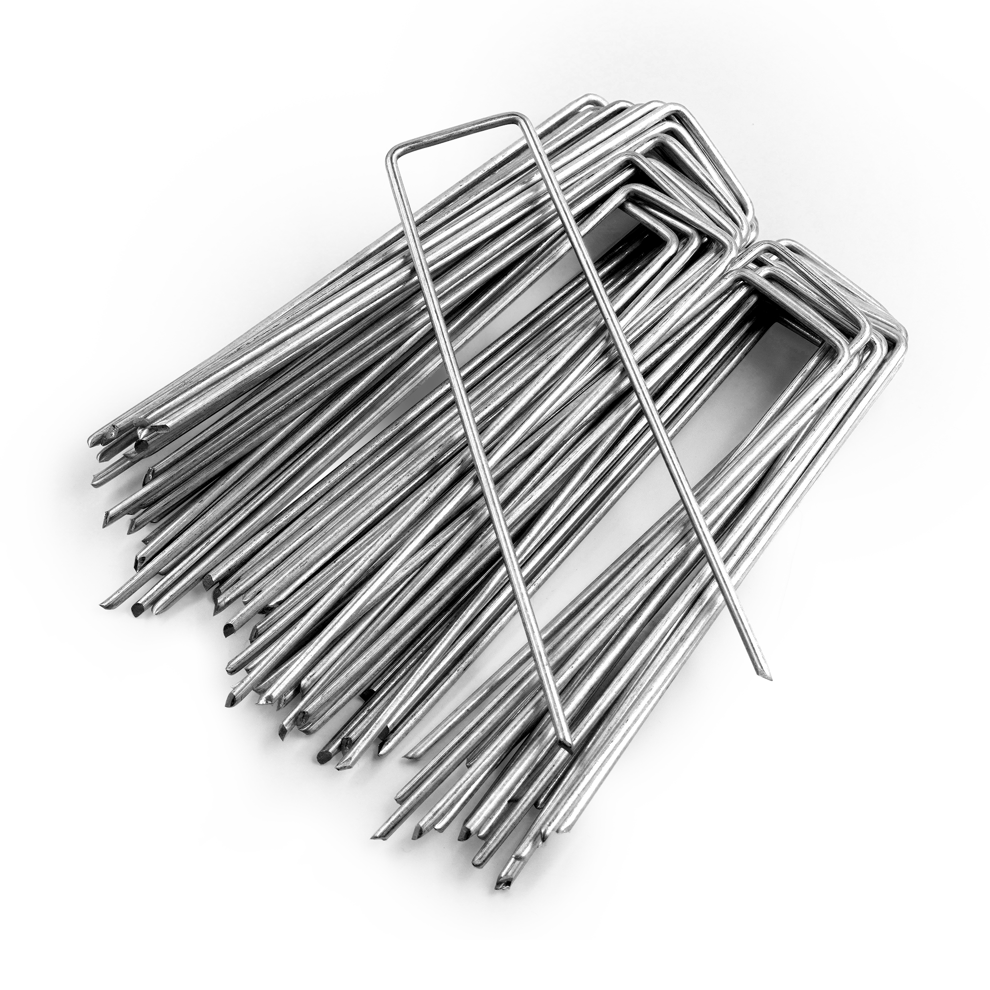 KEPLIN Garden Pegs Stakes Staples Securing Lawn, Perfect for Weed Control Membrane, Fabric, Artificial Grass, Matting & Netting - Galvanised U Shaped Nail Pins - 150mm
