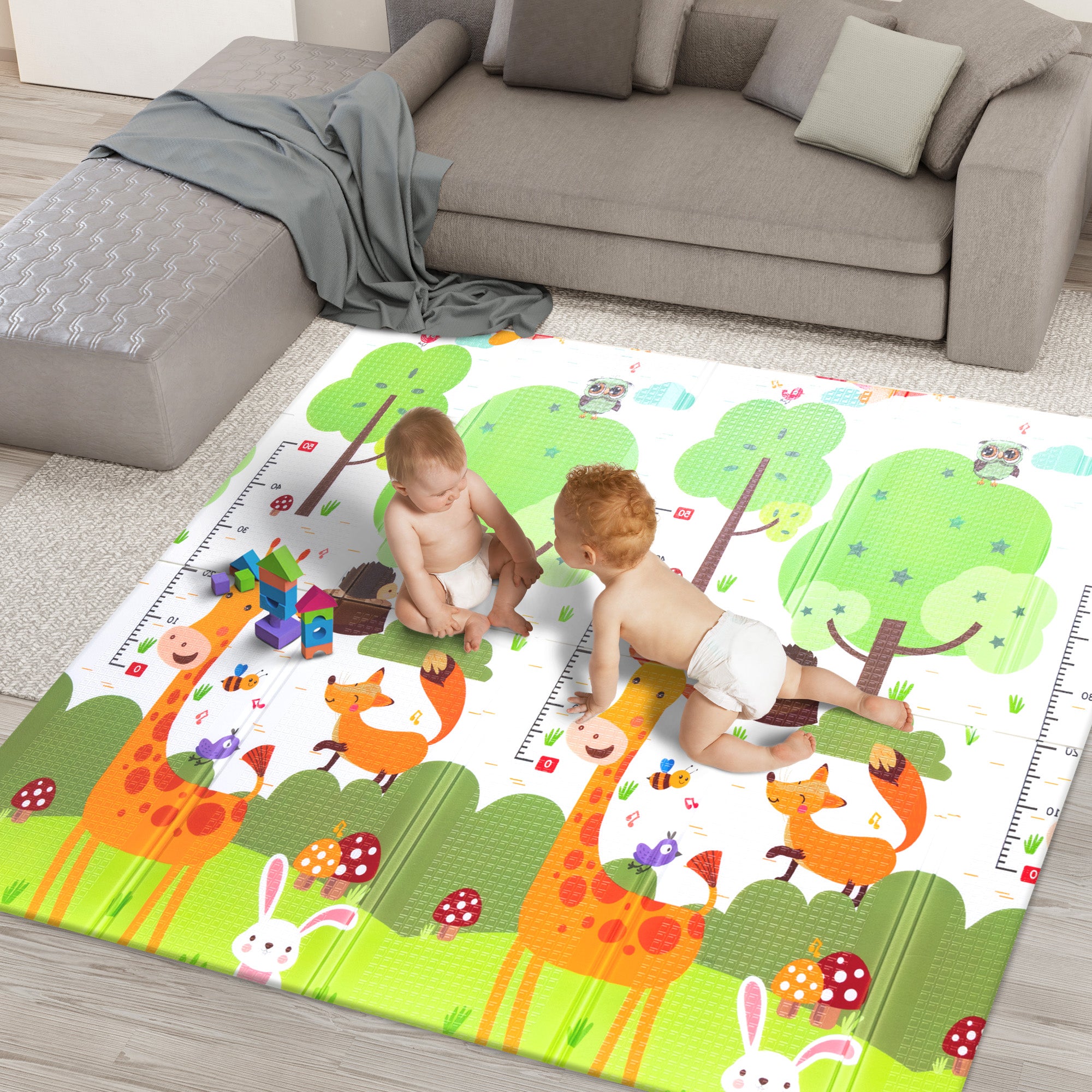 Kidoola Reversible Large Baby Play Mat Soft Playmat for Baby's Crawling, Tummy Time Thick Floor Mats for Children, Toddlers & Babies Ideal for Floor