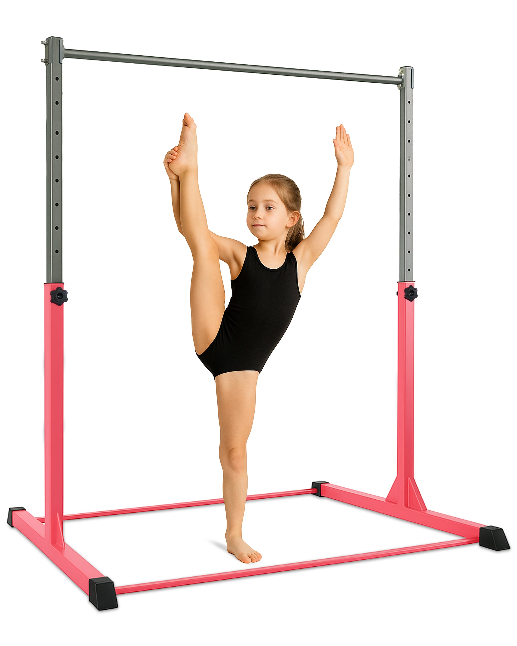 KAYMAN Foldable Gymnastics Horizontal Bar – Adjustable Height & Feet, Hand Protection Wrap, Durable Iron for Flexibility Training – Compact & Stylish Home Gym Equipment