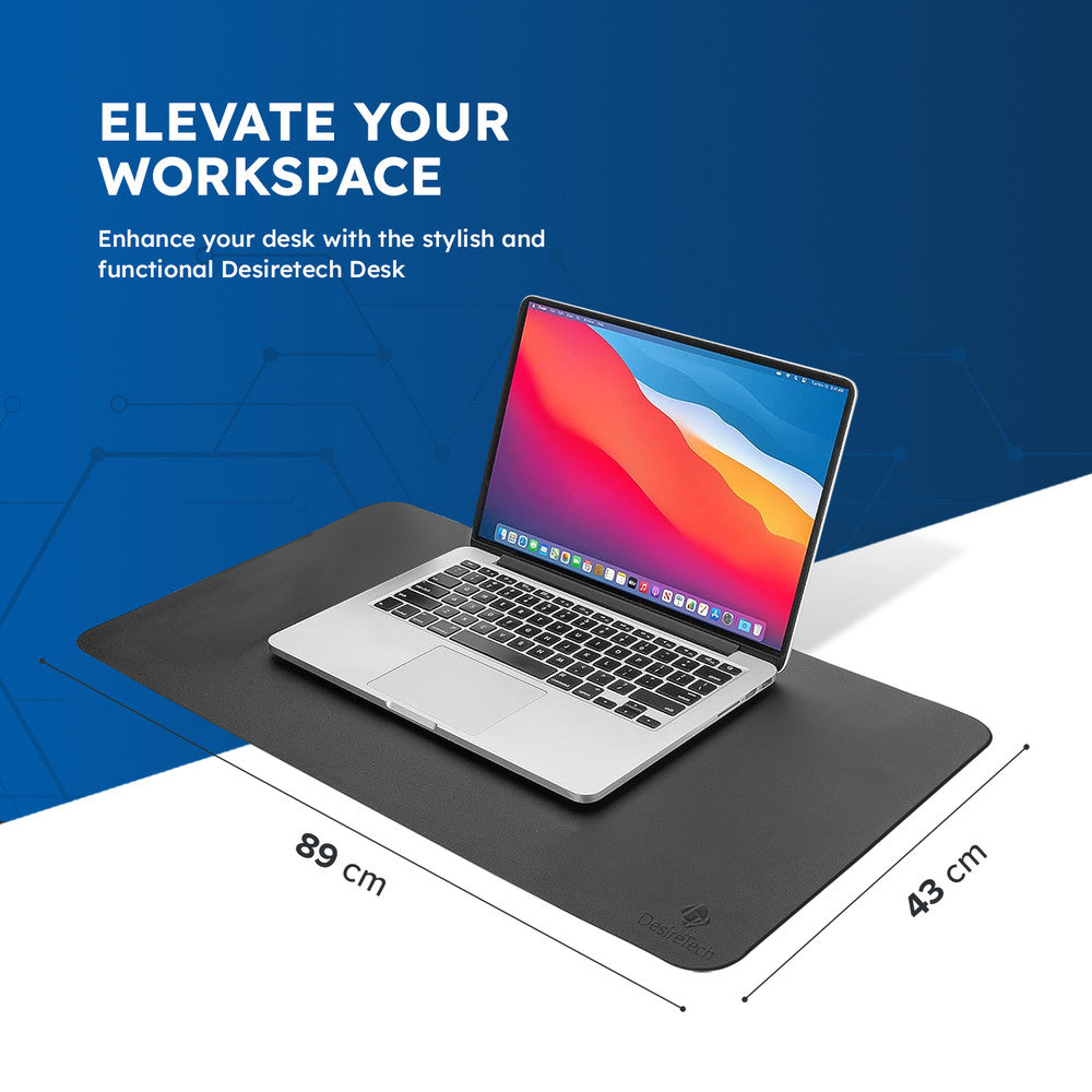 DesireTech Reversible Extra Large Office Desk Mat- Small Dual-Sided Desk Mat, Waterproof Faux Leather Table Surface Protector Desk- Laptop Mat & Mouse Pad