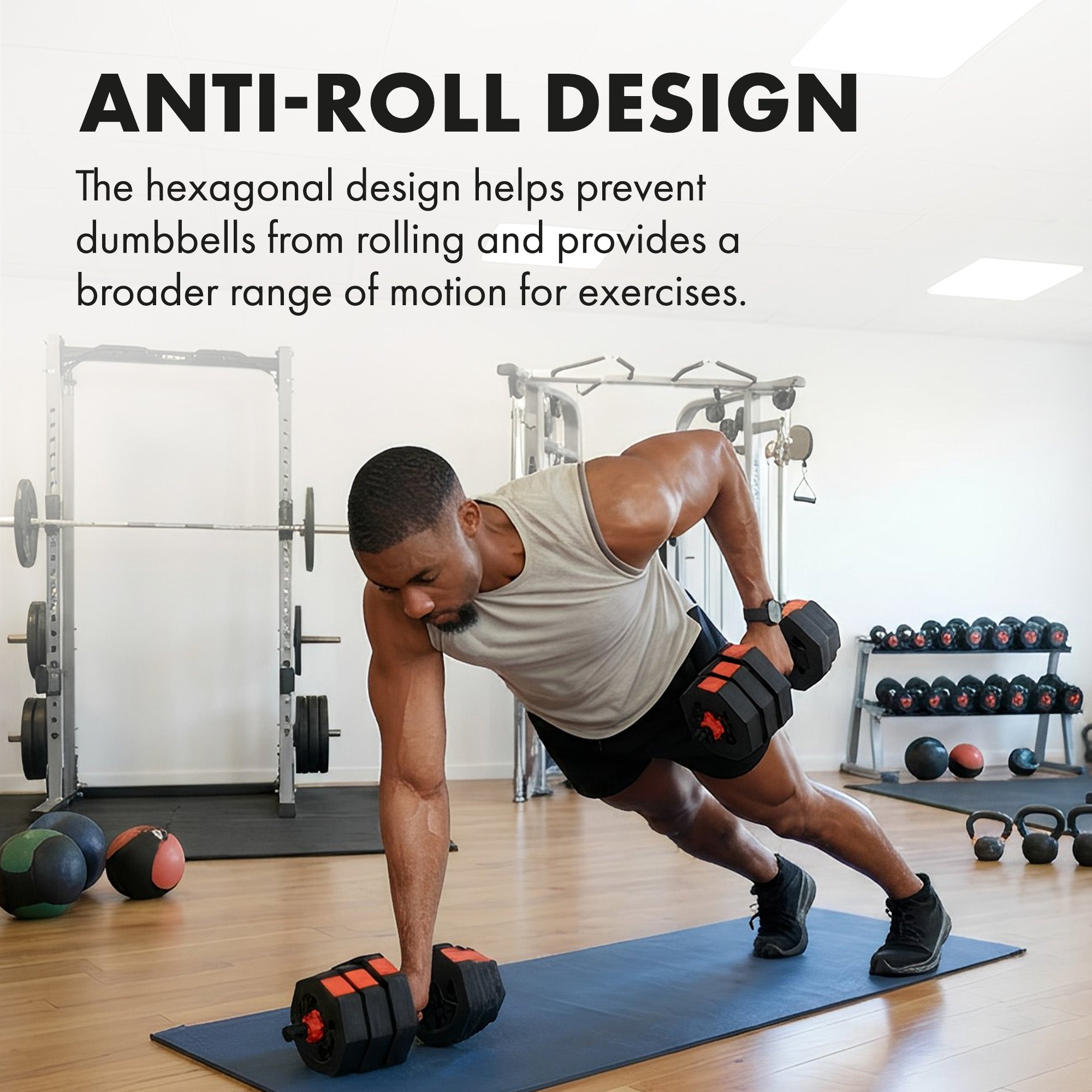 Kayman Adjustable Barbell Set - 20kg Total Weight with Non-Rolling Design, Adjustable Weights & Comfortable Grip - Training Equipment for Versatile Workouts at Home & Gym - Unisex (Black & Red)