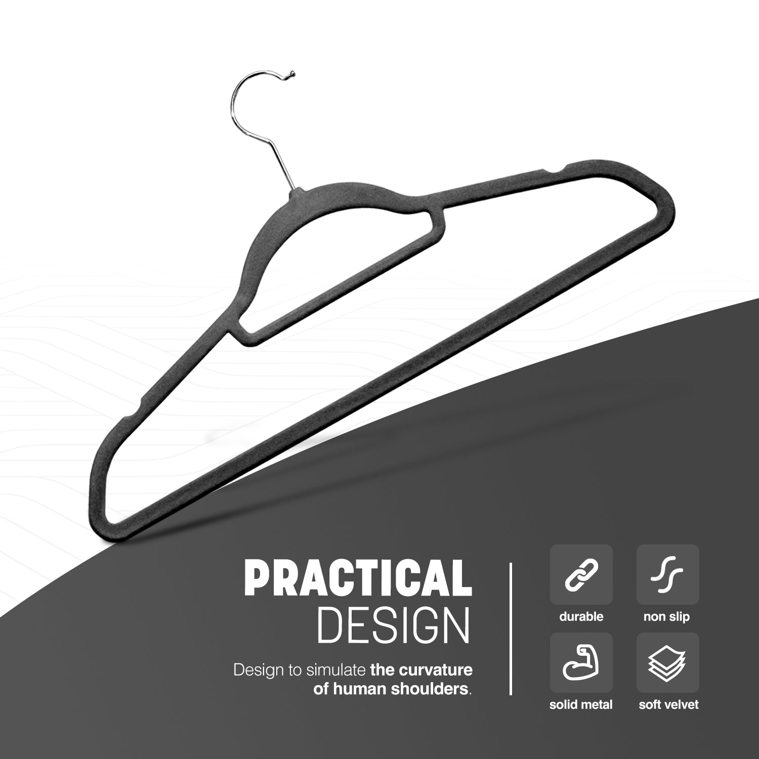 KEPLIN Velvet Hangers 50 Pack - Non-Slip Clothes Hangers with Tie Bar & 360° Hook - Durable & Sturdy, Space-Saving Wardrobe Organisers for Suits, Jackets & Clothes- Home Storage Solution