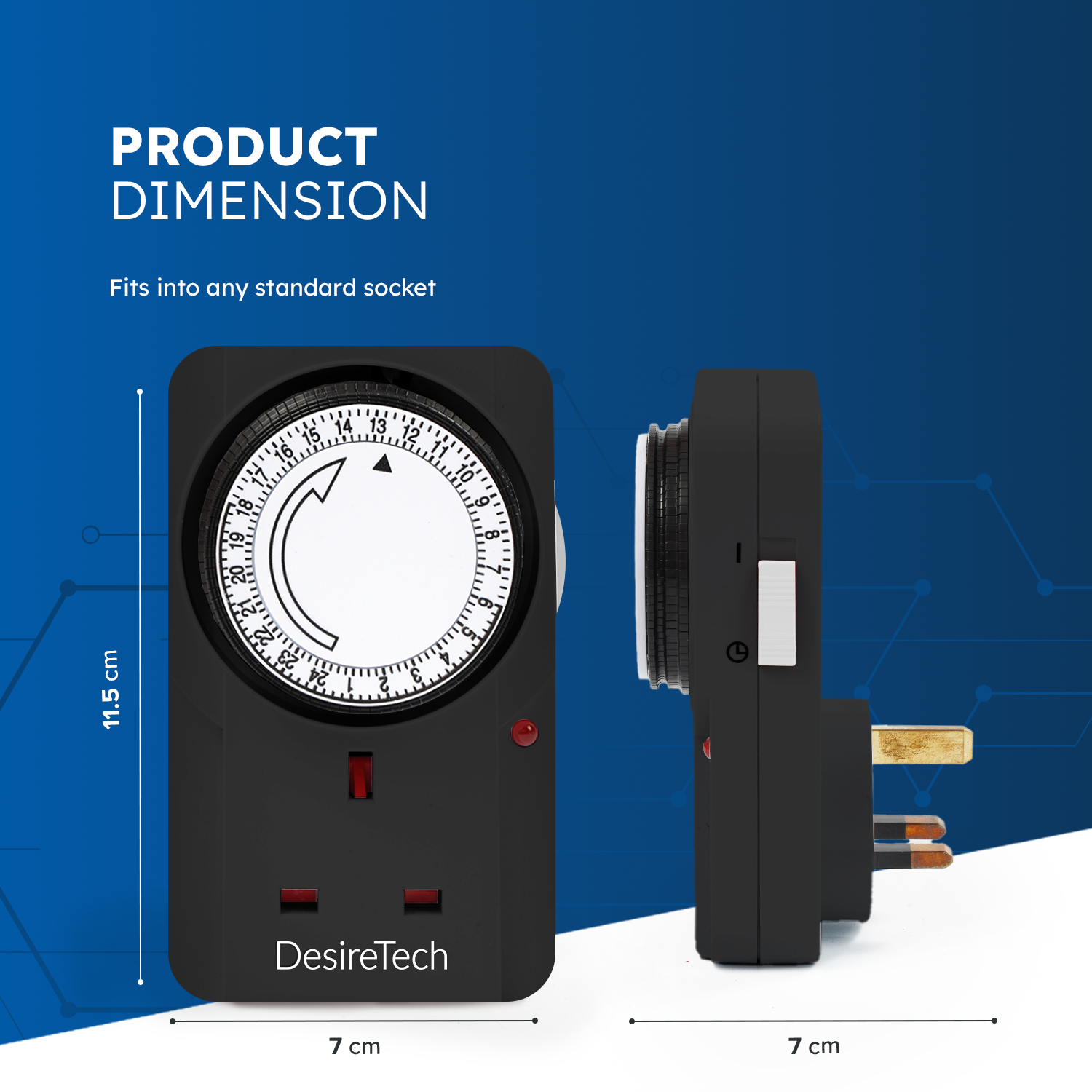 Desiretech Plug-In Timer Switches – 24-Hour Segment Timer, 3120W Capacity, Home Security & Energy-Saving Automation, Automatic On/Off