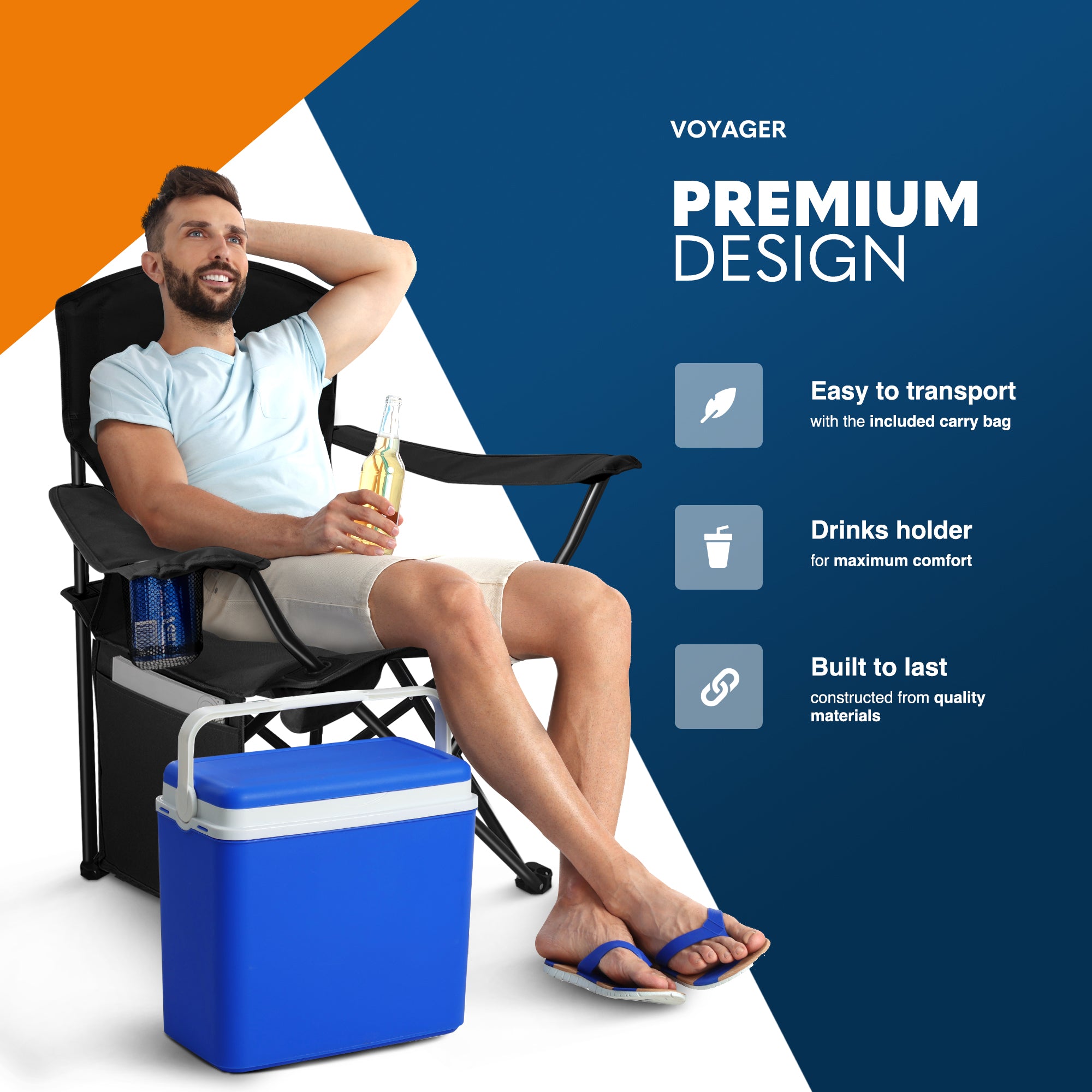 Voyager Folding Camping Chair 2-Pack - UK