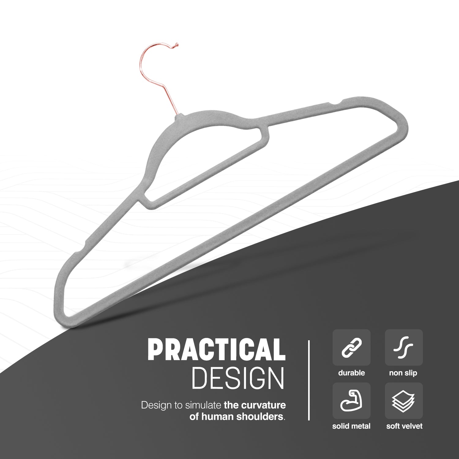 KEPLIN Velvet Hangers 20 Pack - Non-Slip Clothes Hangers with Tie Bar & 360° Hook - Durable & Sturdy, Space-Saving Wardrobe Organisers for Suits, Jackets & Clothes- Home Storage Solution