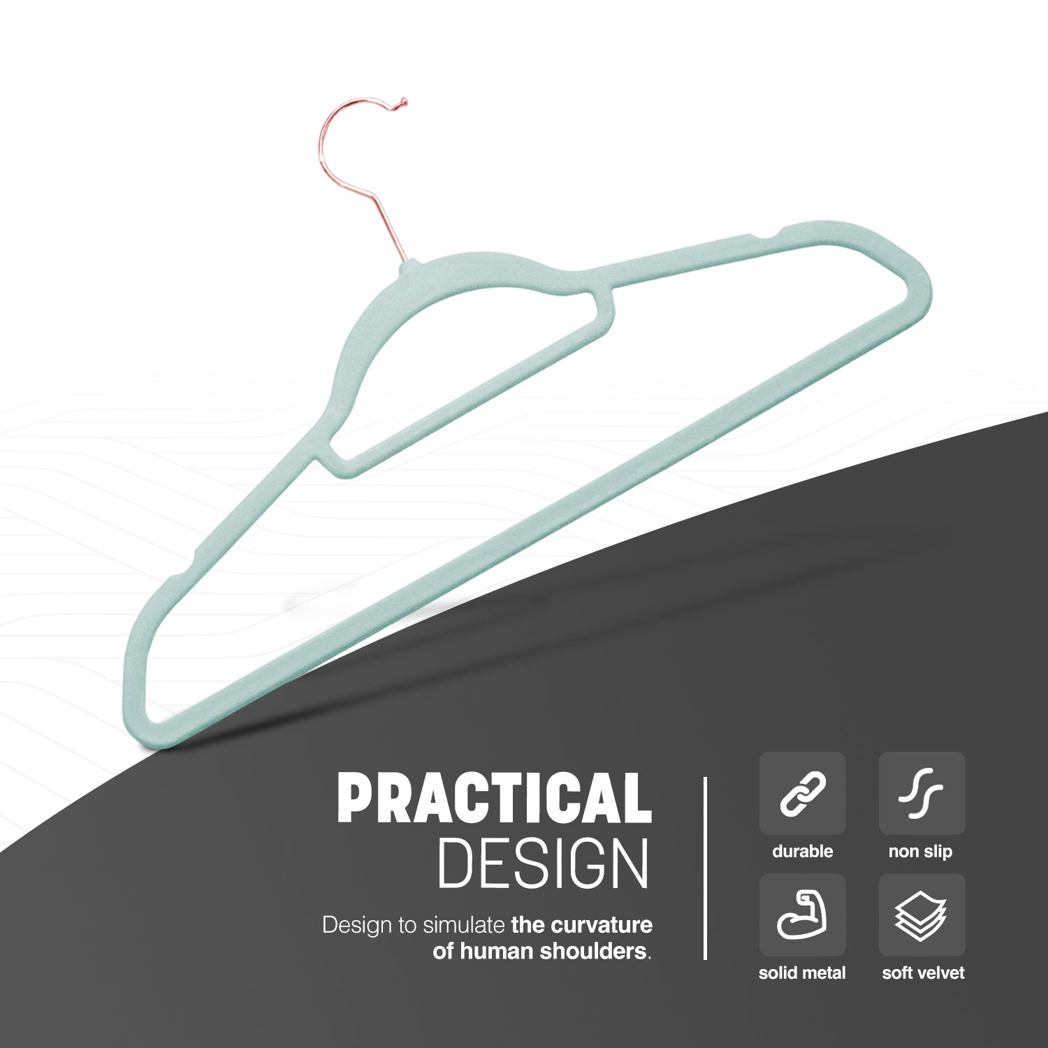 KEPLIN Velvet Hangers 30 Pack (41.5cm) - Non-Slip Clothes Coat hangers with Tie Bar and 360 Degree Hook for Home Storage Durable, Sturdy & Space Saving Wardrobe (30 Pack)