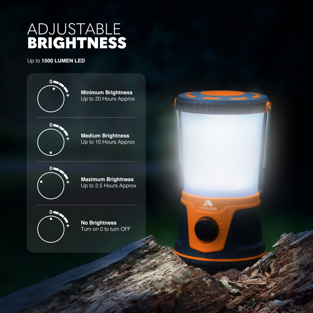 LED Camping Lantern - 1500 Lumen Light with Up to 40 Hours Battery Life