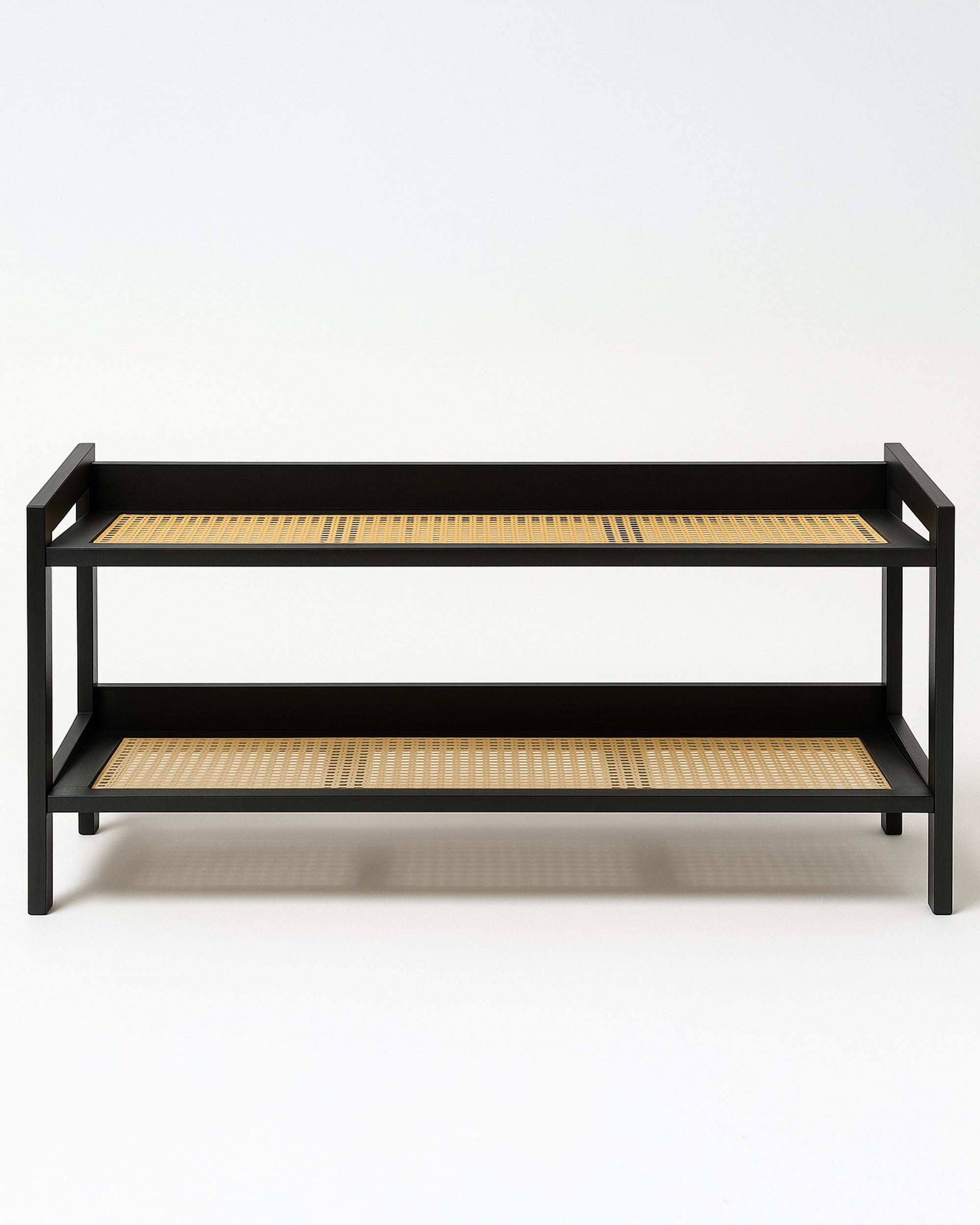 KEPLIN 2/3/4 Tier Bamboo and Rattan Shoe Rack Organiser – Eco-Friendly, Durable, Easy Assembly – Compact Design for Entryway, Closet, or Hallway – Stylish and Functional Storage – Black and Natural