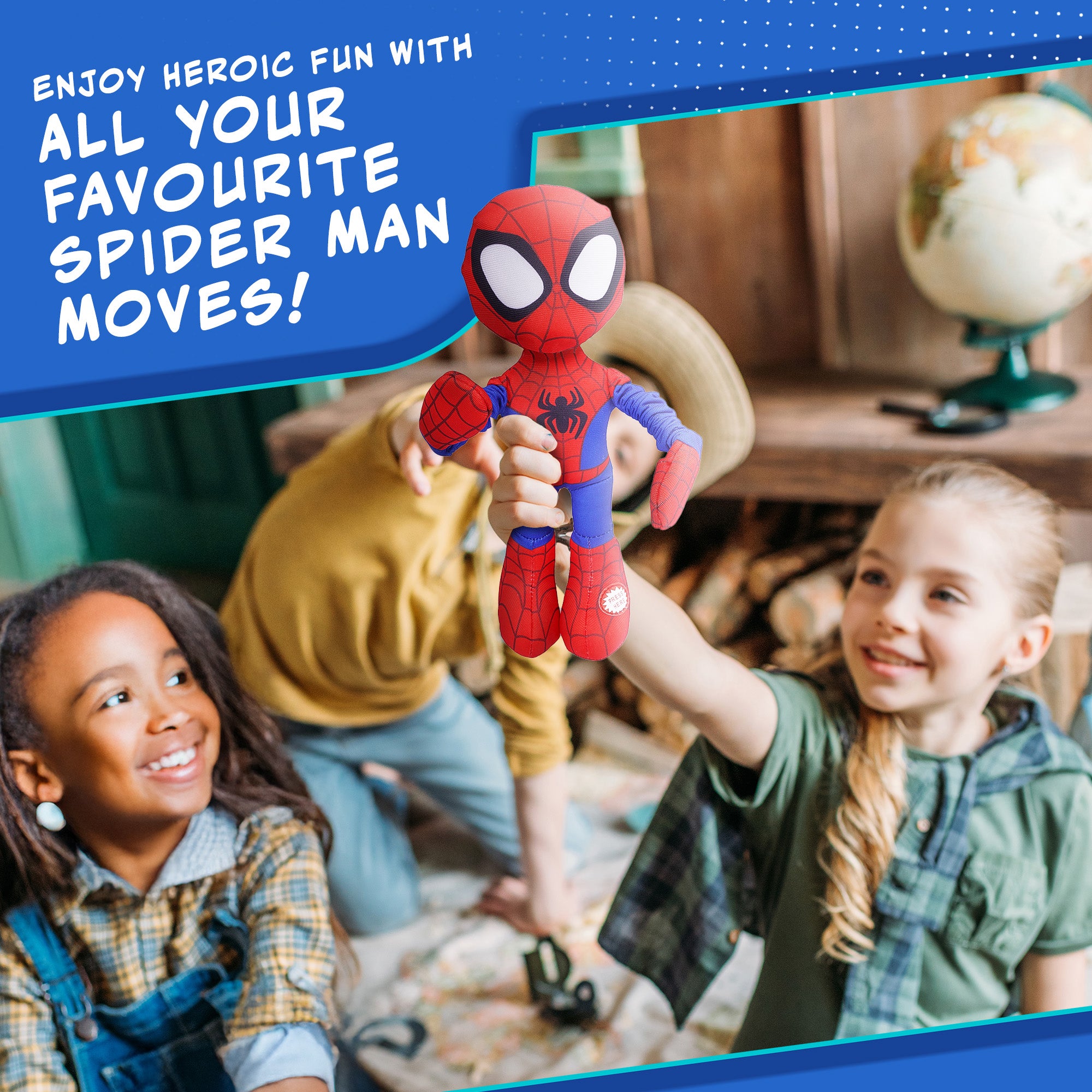 Marvel Spidey and His Amazing Friends – Slingshot Plush Spider-Man Toy with Sound– Stretchable Arms for Launch Action – Soft & Durable Superhero Plush for Kids Toys for Boys & Girls
