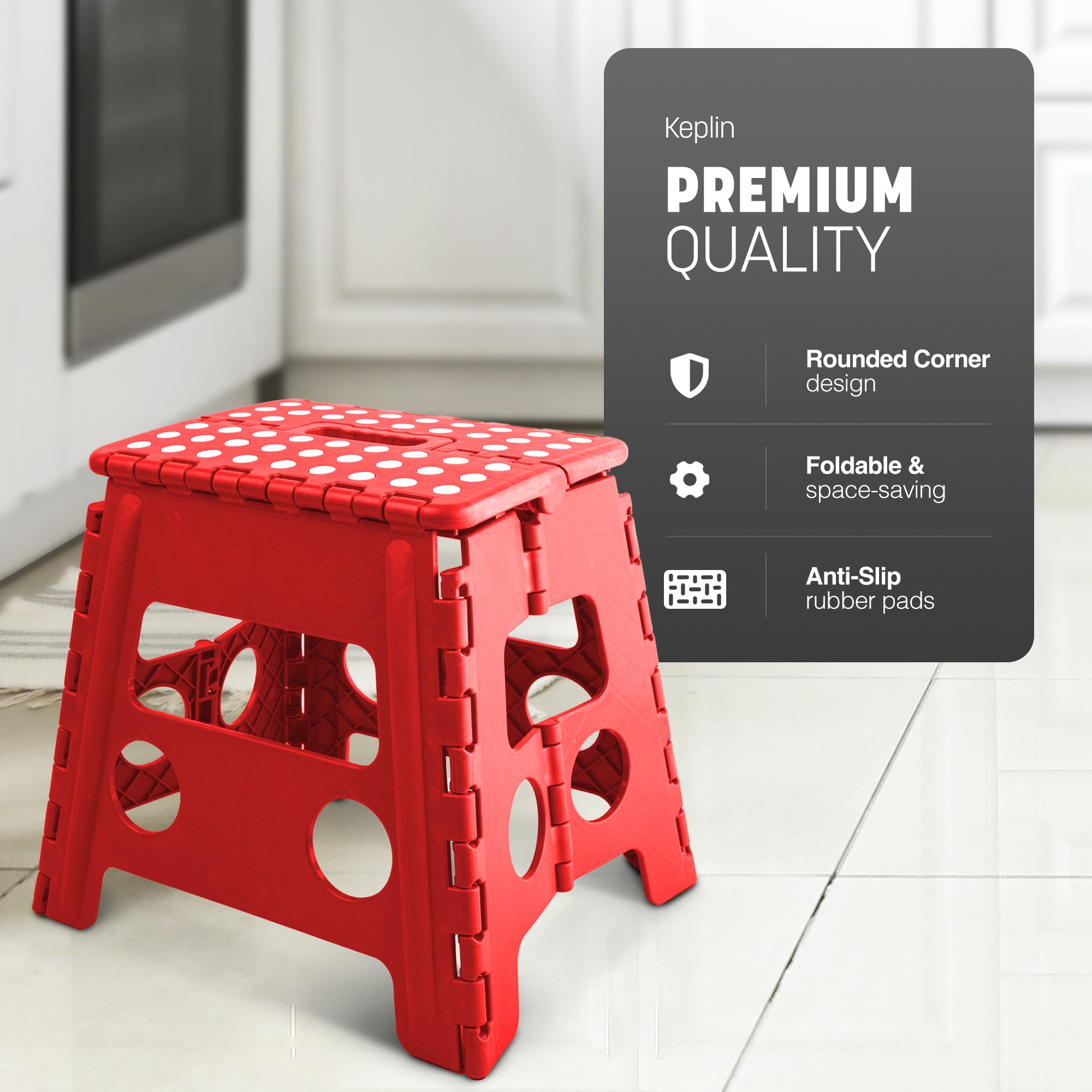 KEPLIN 13inch Heavy Duty Folding Step Stool